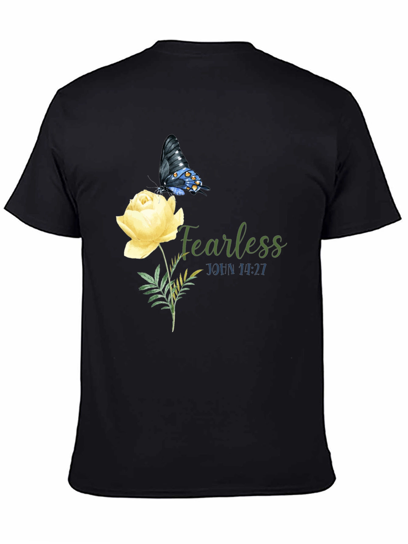 Fearless Butterfly & Rose Graphic Tee