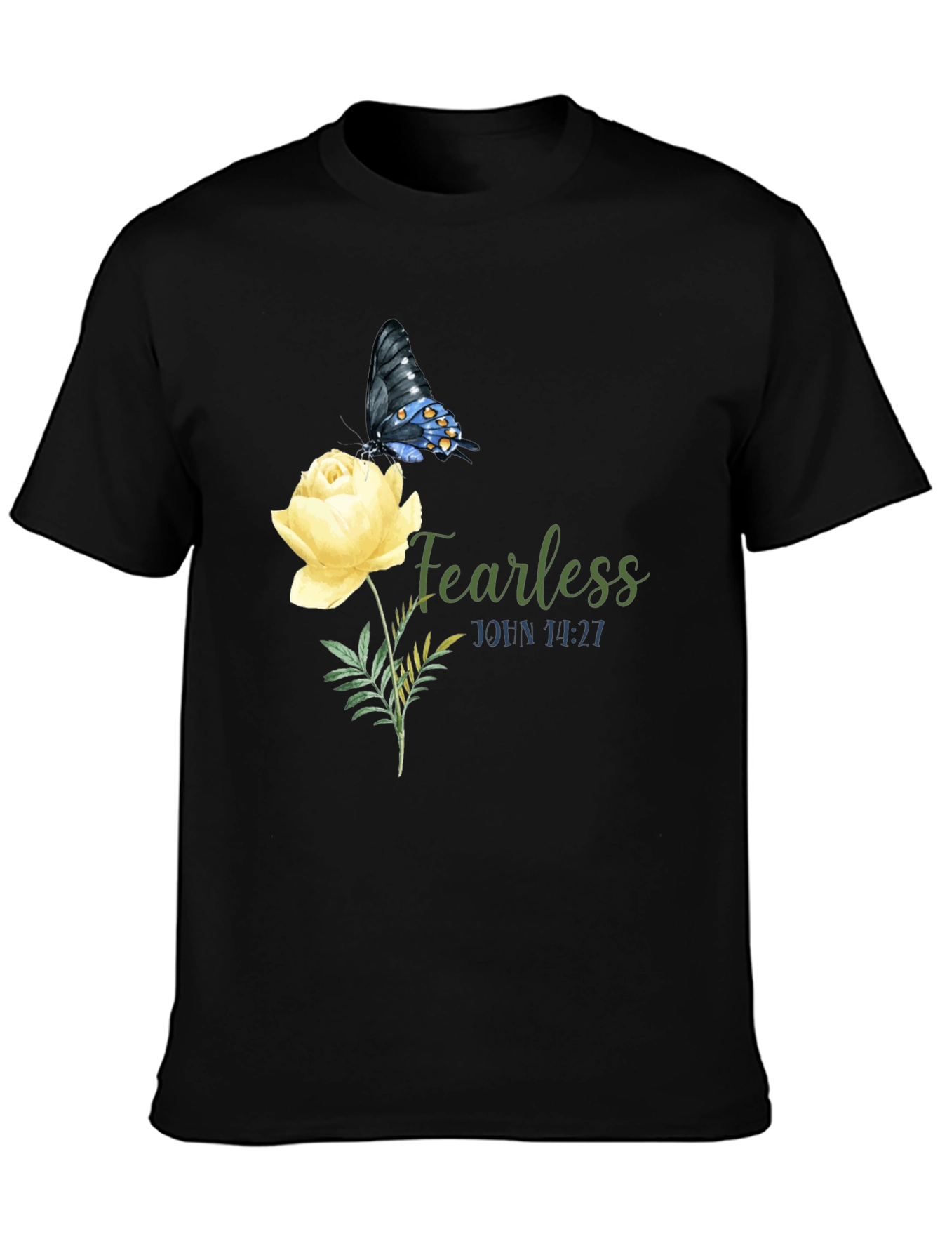 Fearless Butterfly & Rose Graphic Tee