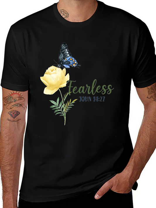 Fearless Butterfly & Rose Graphic Tee