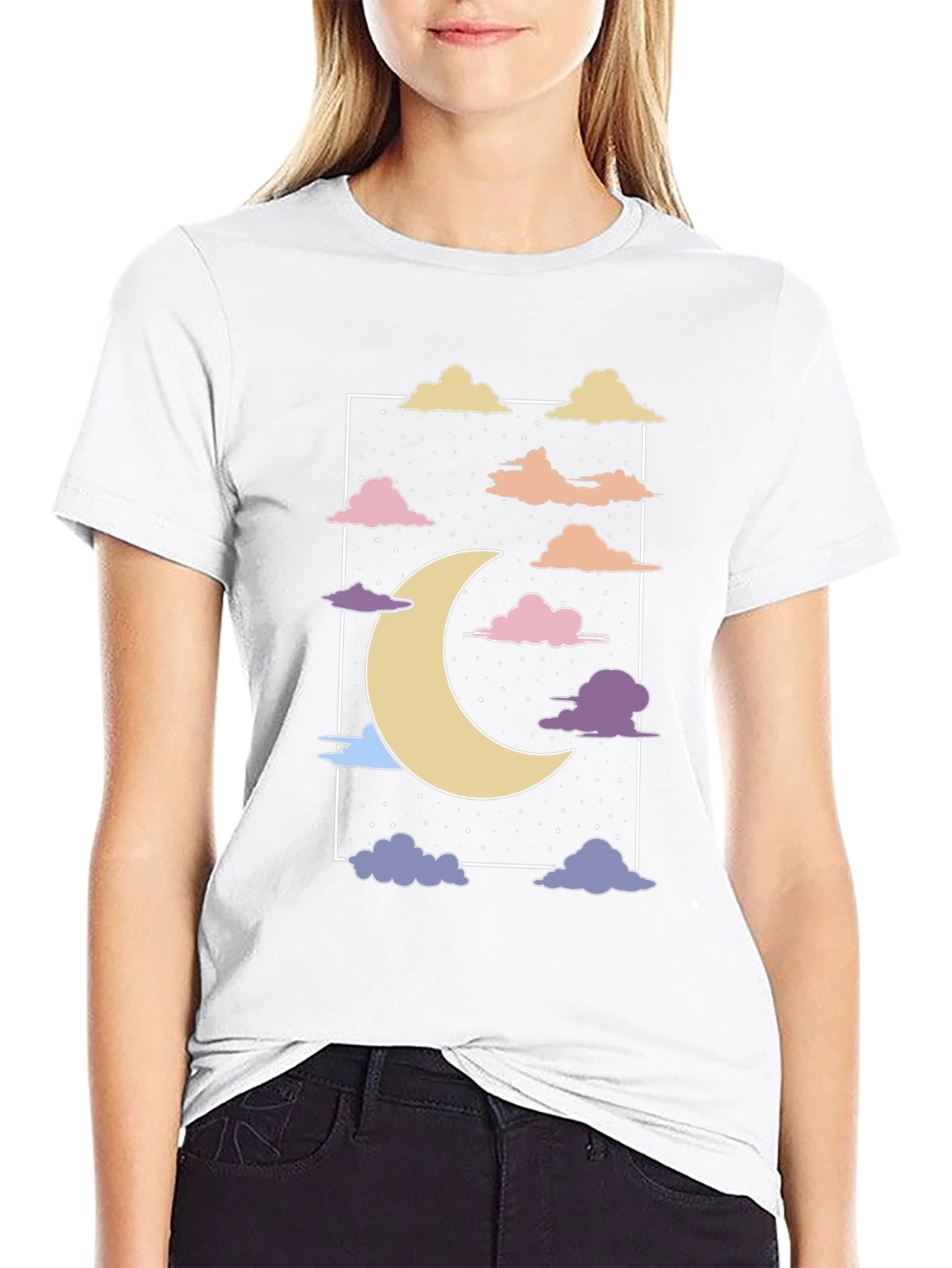Dreamy Moon & Clouds Graphic Tee