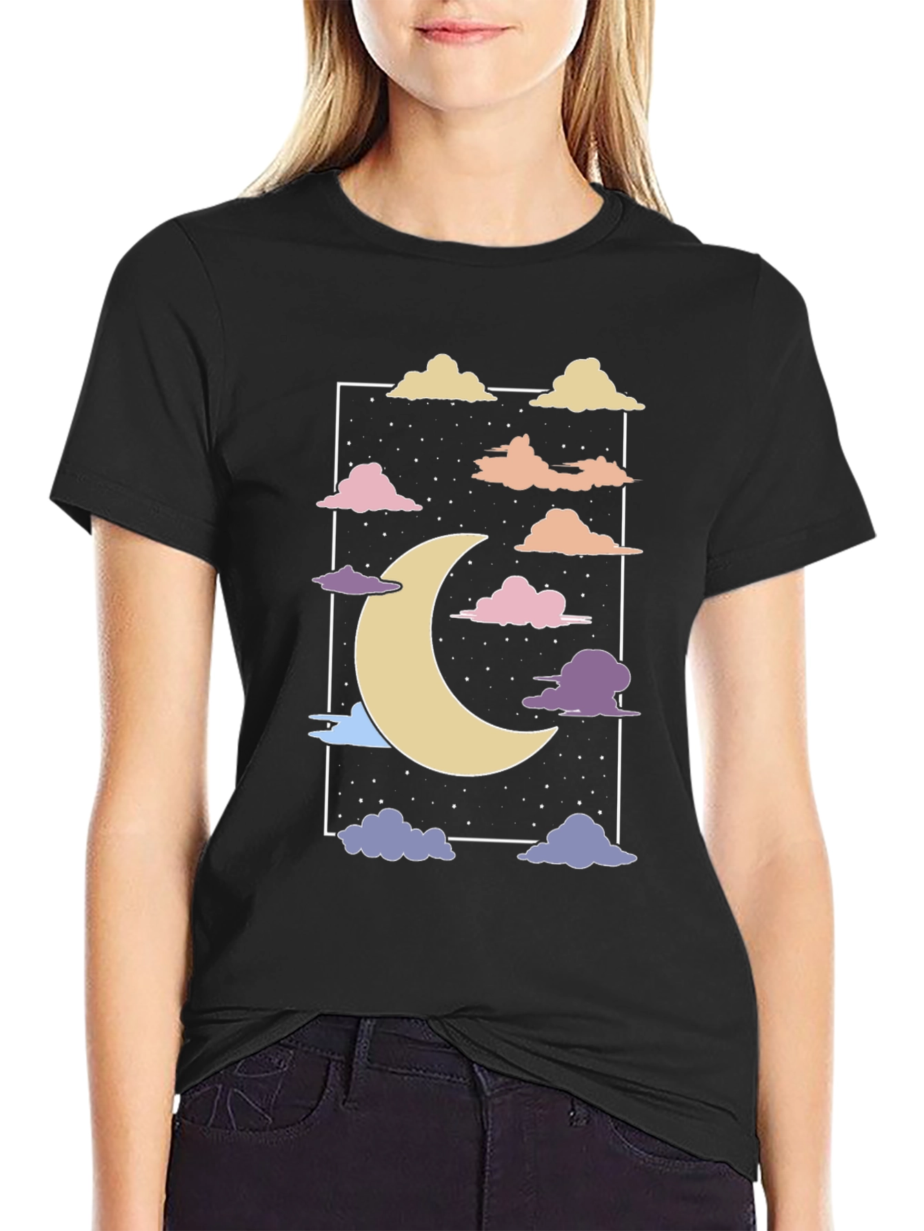 Dreamy Moon & Clouds Graphic Tee