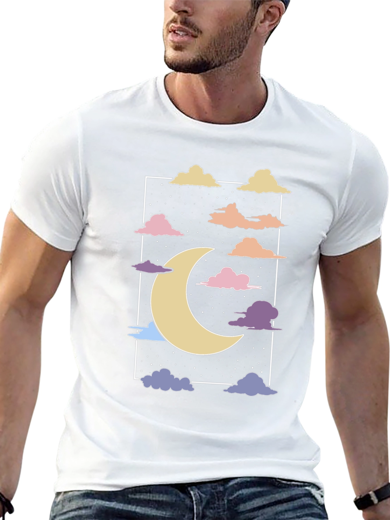 Dreamy Moon & Clouds Graphic Tee