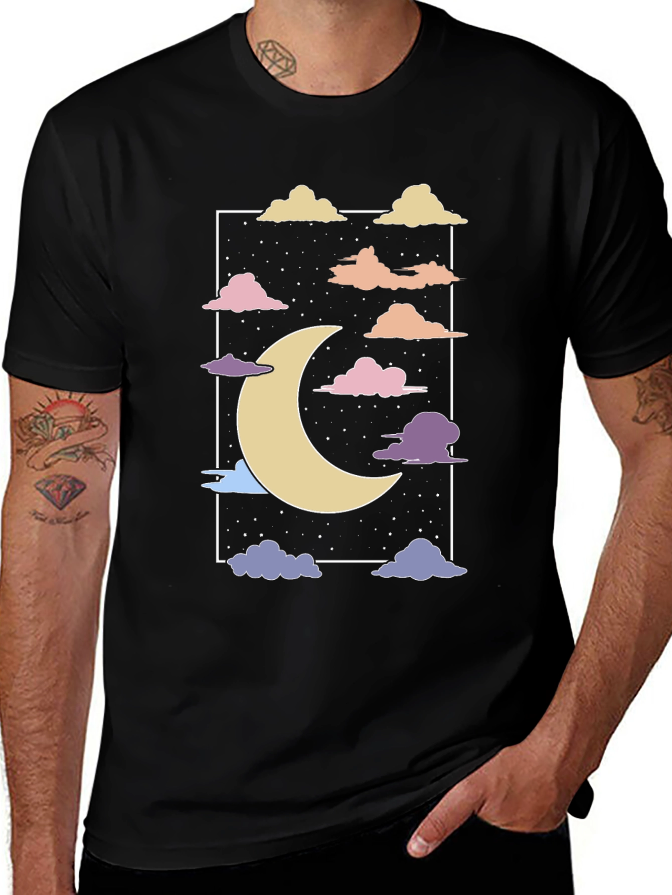 Dreamy Moon & Clouds Graphic Tee