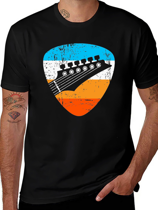 Retro Guitar Pick Graphic Tee - Musician T-Shirt