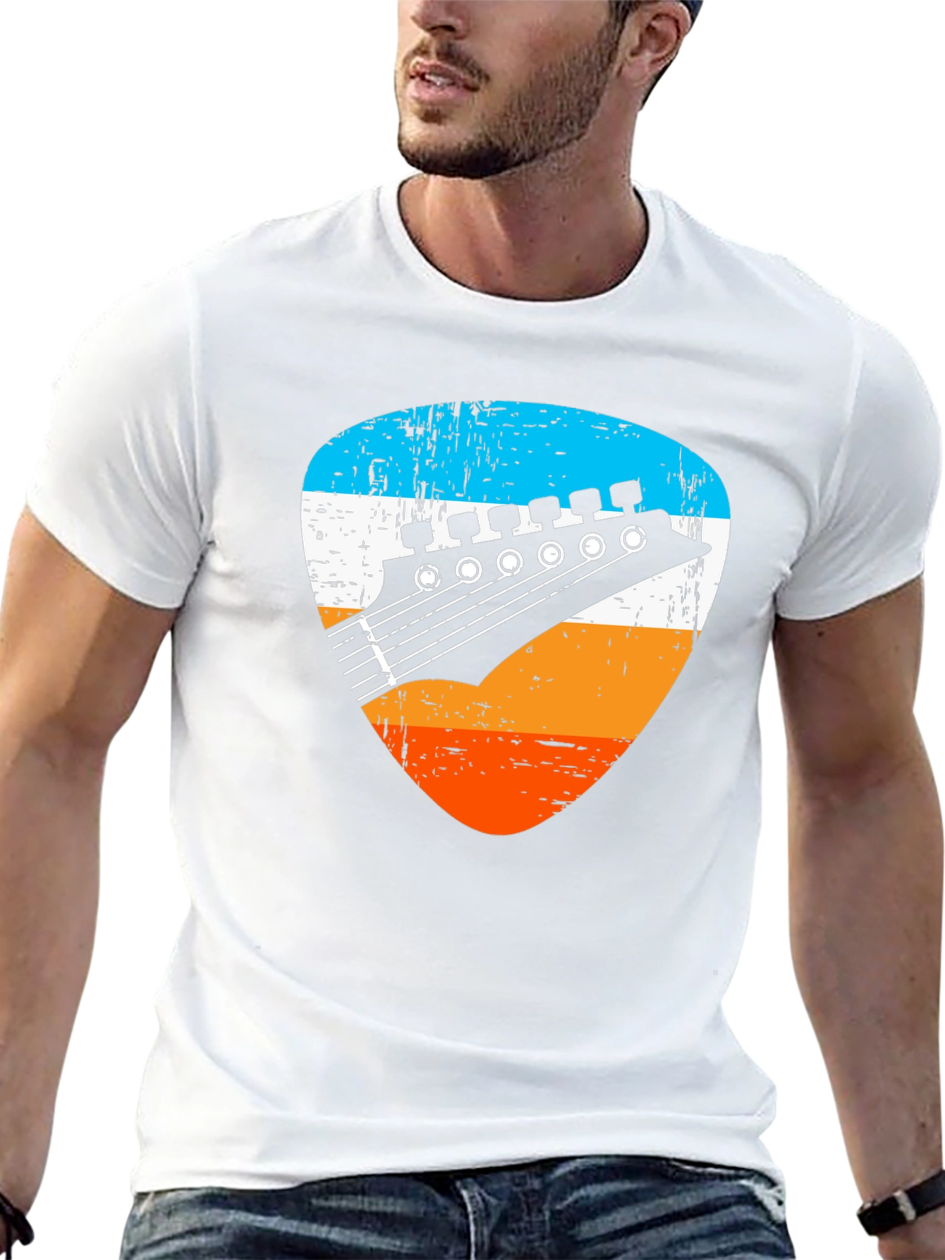 Retro Guitar Pick Graphic Tee - Musician T-Shirt