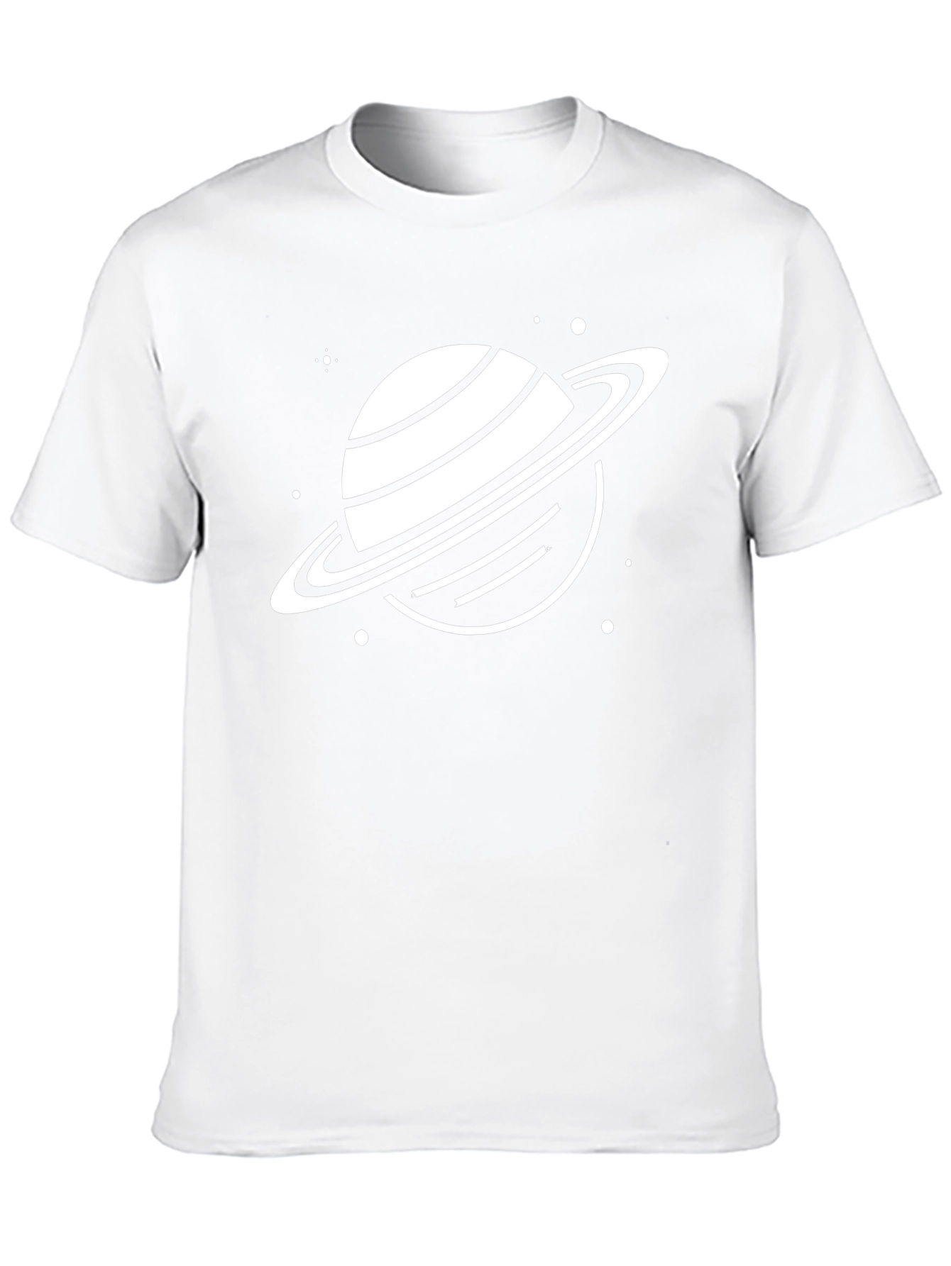 Saturn Graphic Tee - Black Cotton Blend T-Shirt