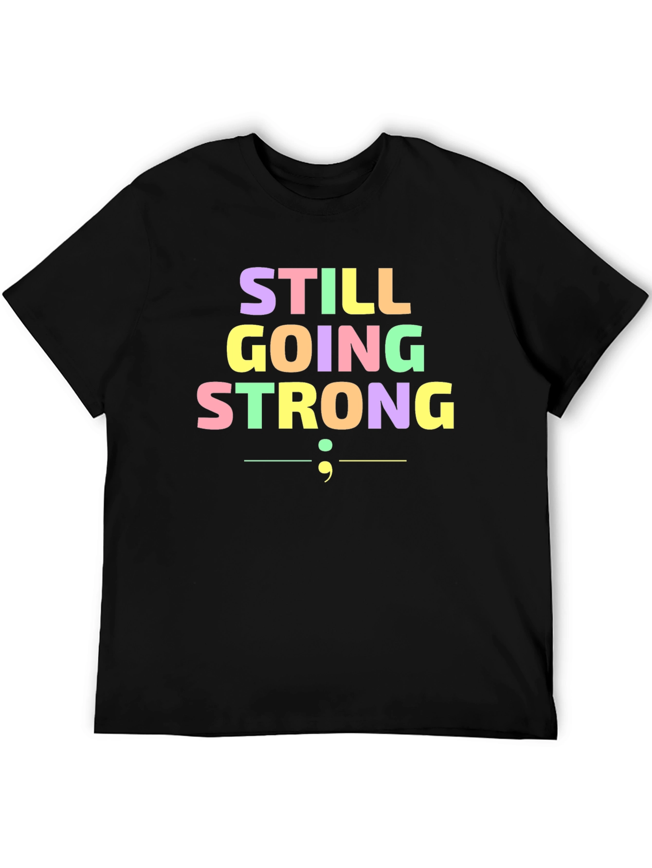 Still Going Strong Semicolon T-Shirt - Black