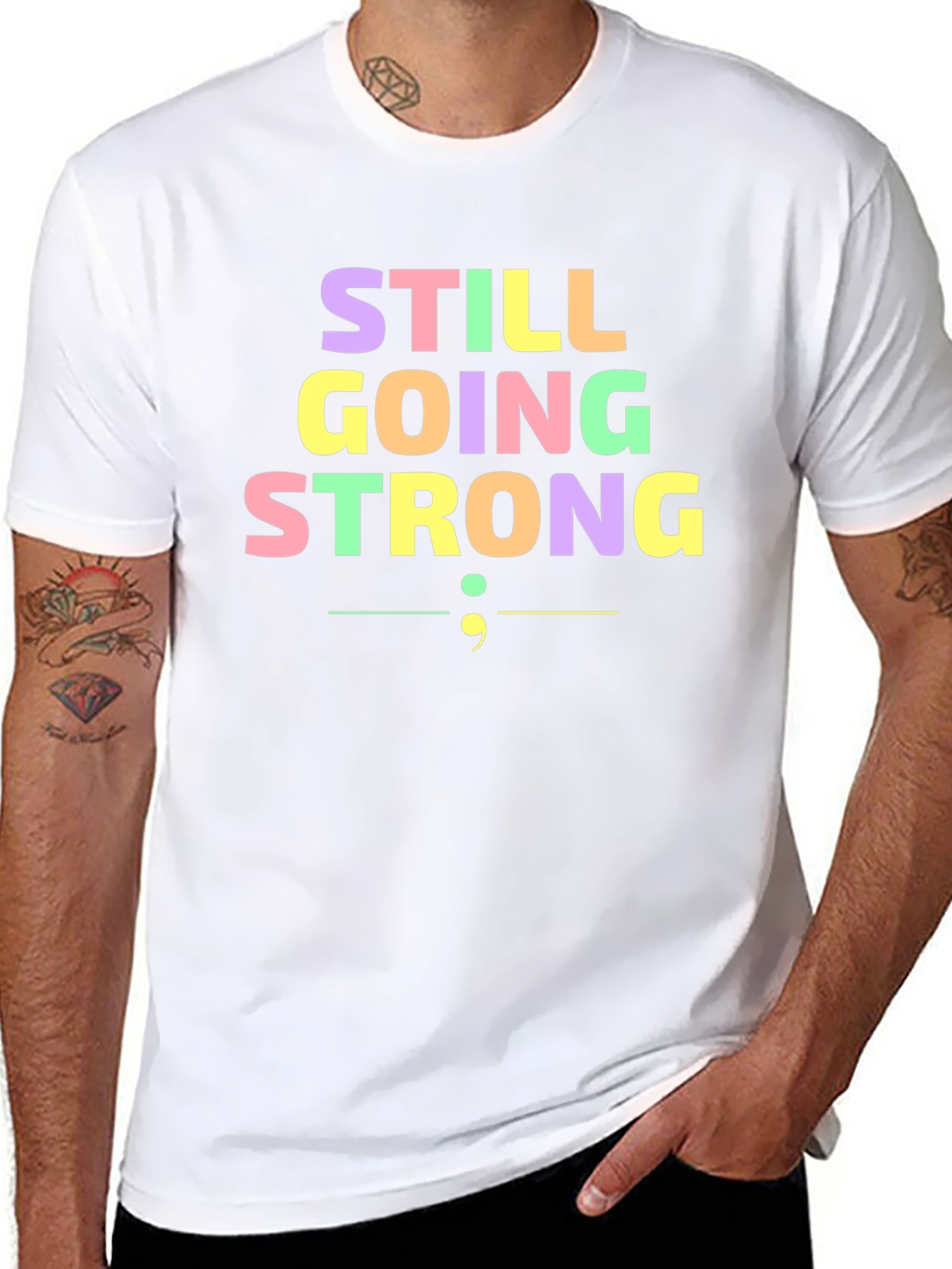 Still Going Strong Semicolon T-Shirt - Black