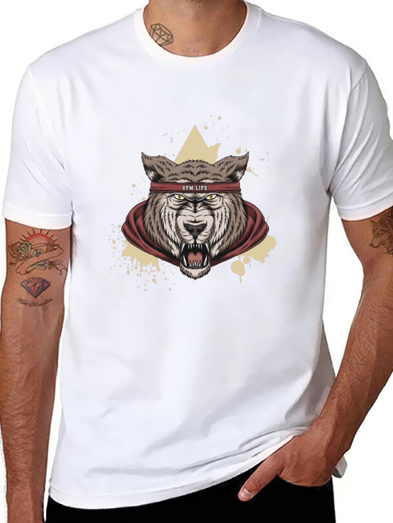 Gym Life Wolf Graphic Tee - Black