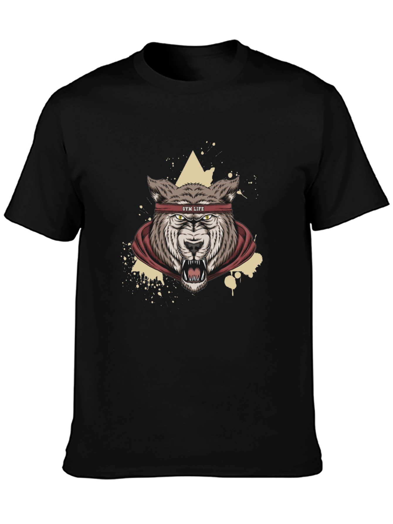 Gym Life Wolf Graphic Tee - Black