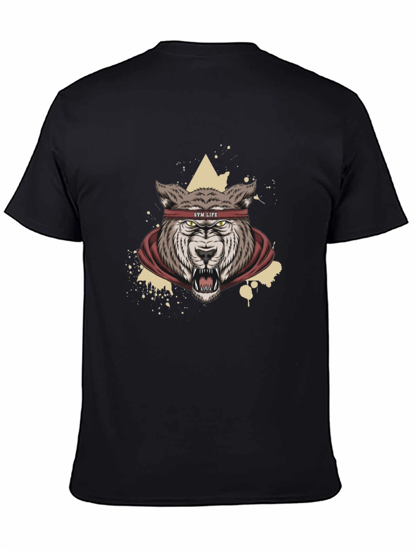 Gym Life Wolf Graphic Tee - Black