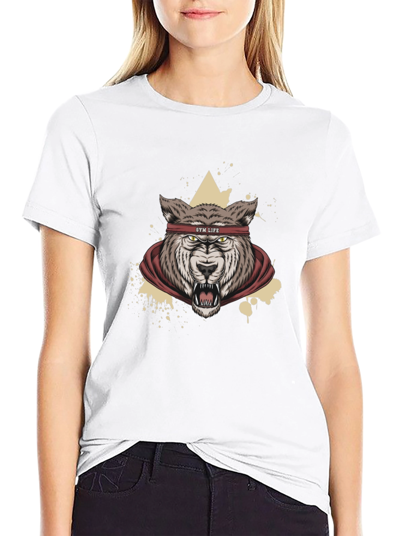 Gym Life Wolf Graphic Tee - Black