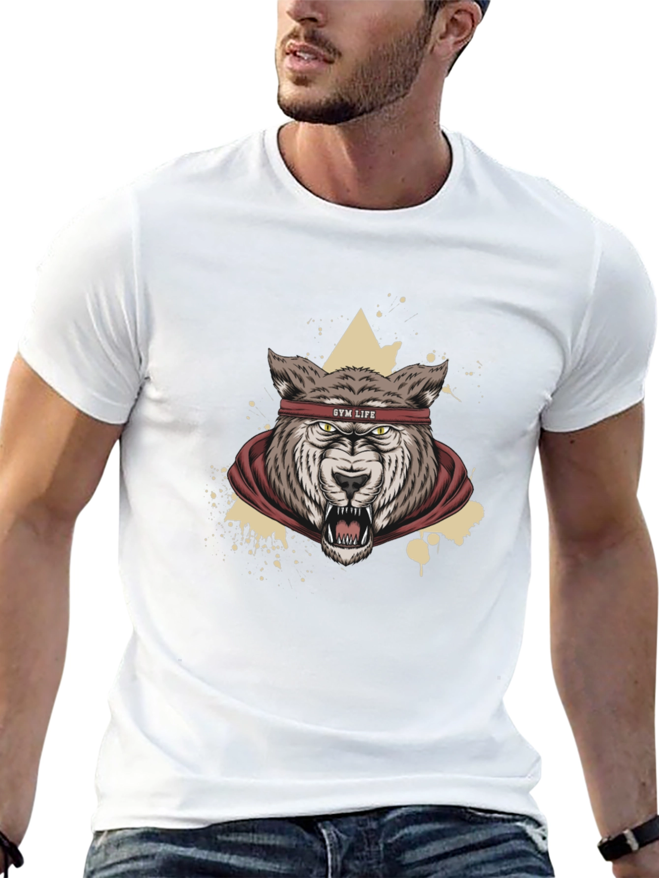 Gym Life Wolf Graphic Tee - Black