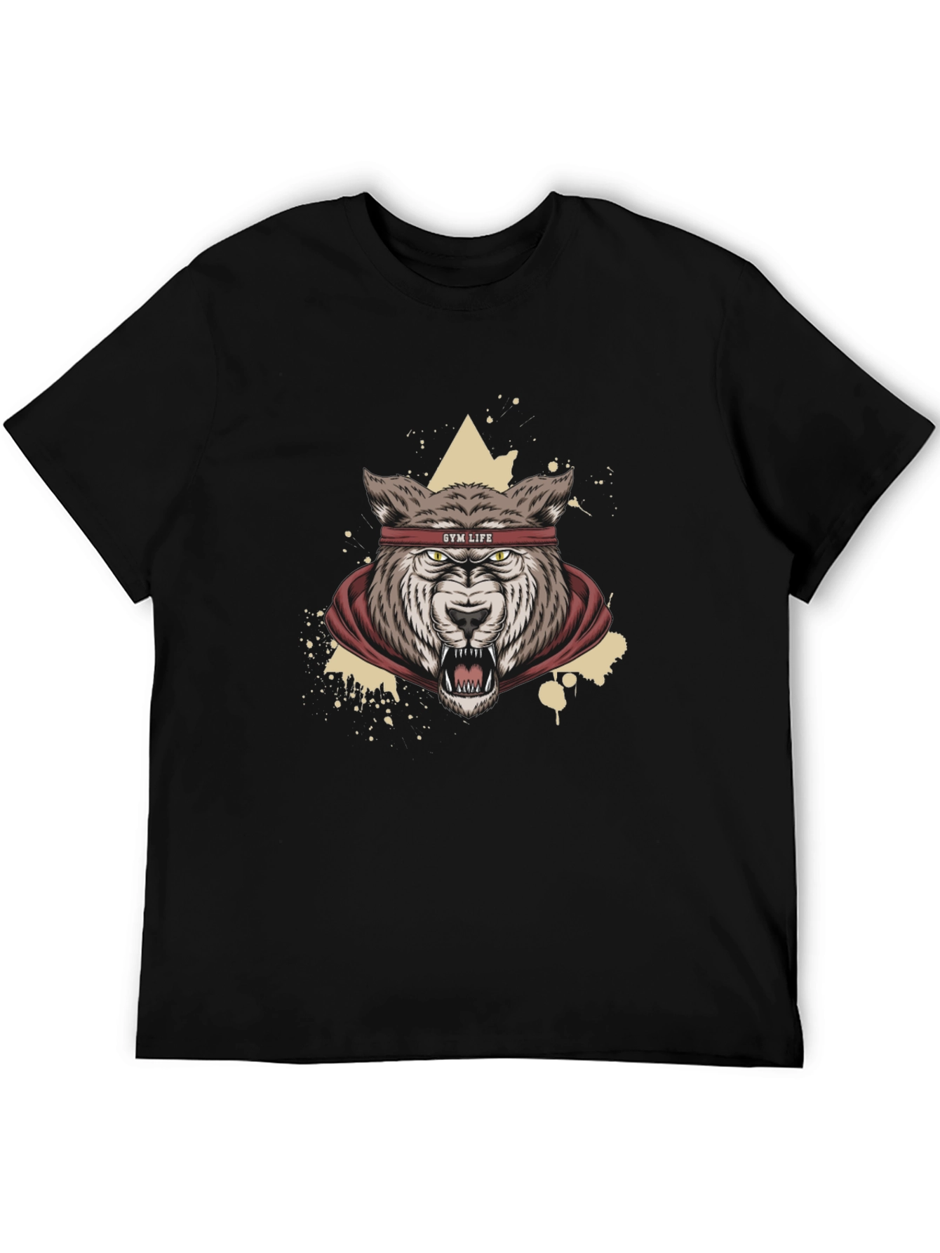 Gym Life Wolf Graphic Tee - Black