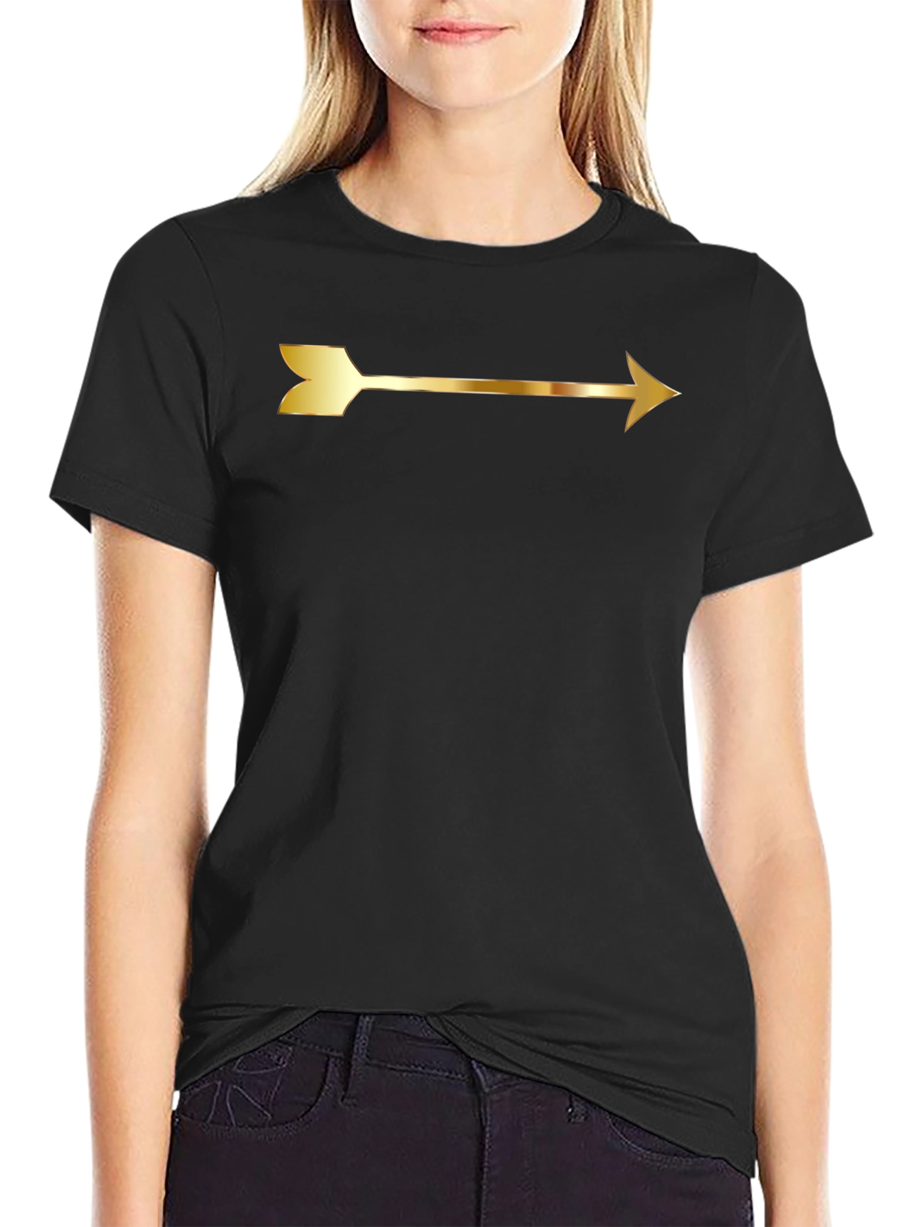 Gold Arrow Graphic Tee - Black Unisex T-Shirt