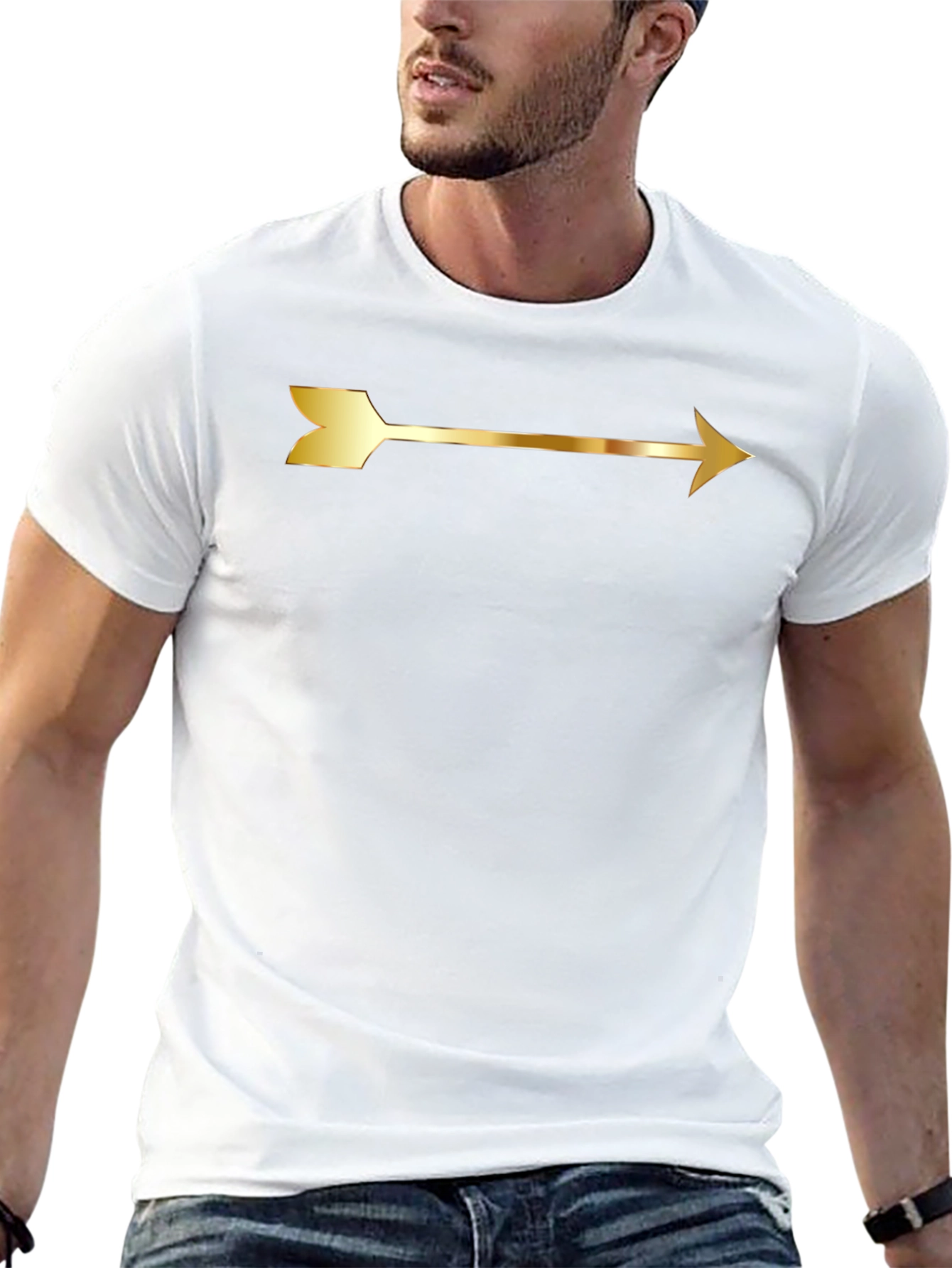 Gold Arrow Graphic Tee - Black Unisex T-Shirt