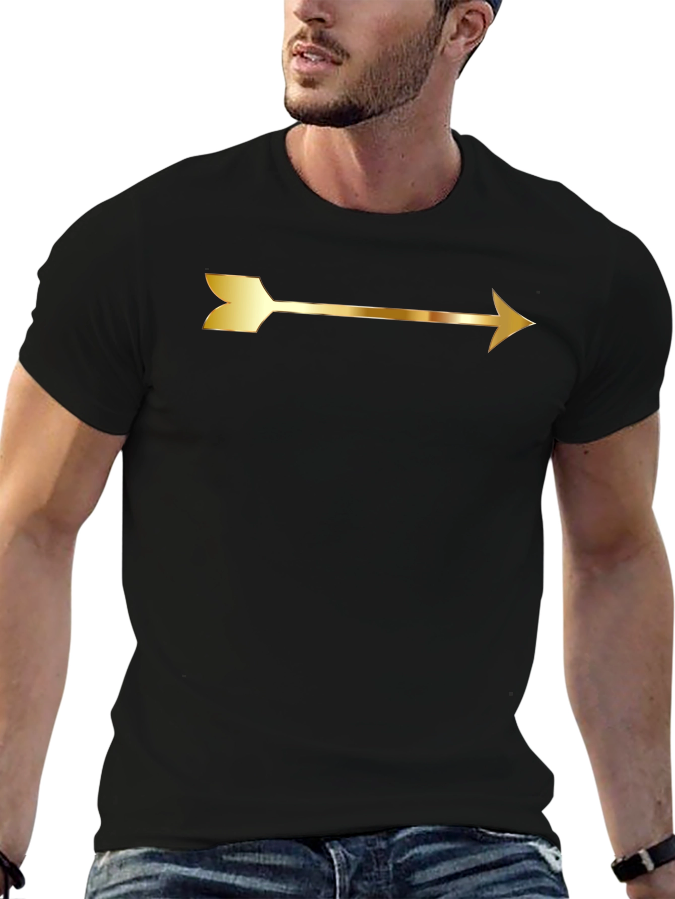Gold Arrow Graphic Tee - Black Unisex T-Shirt