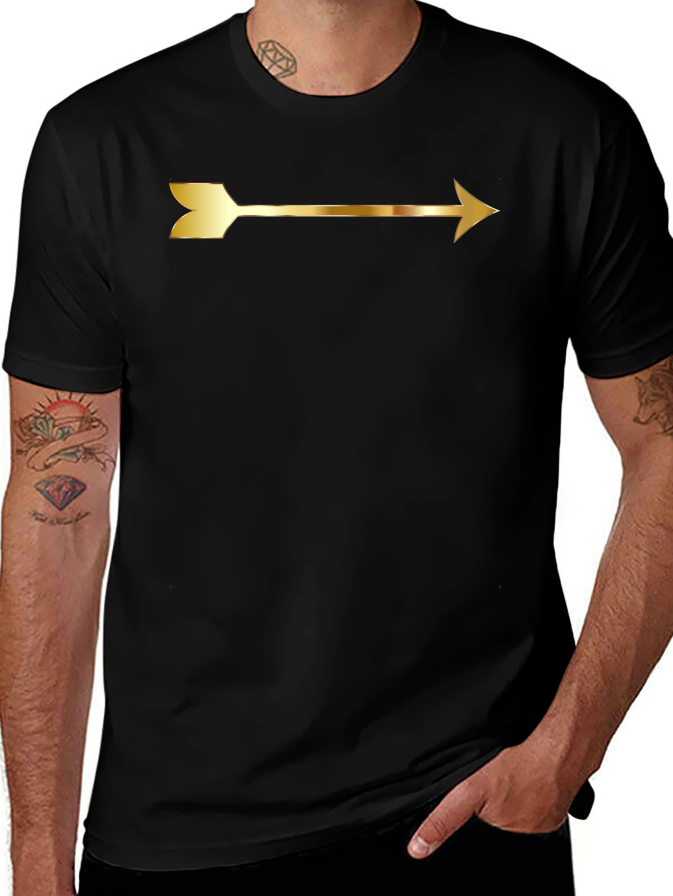 Gold Arrow Graphic Tee - Black Unisex T-Shirt