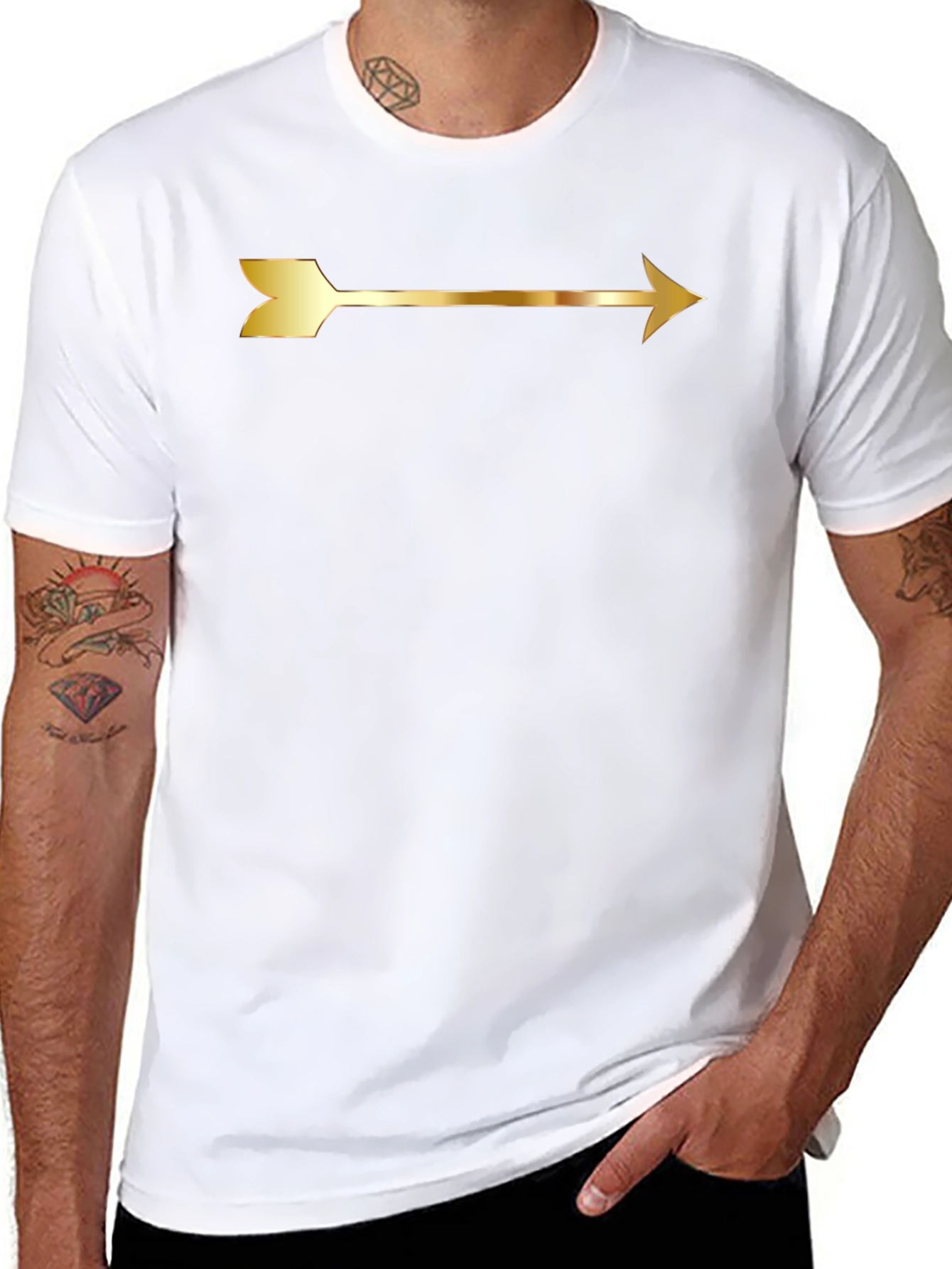 Gold Arrow Graphic Tee - Black Unisex T-Shirt