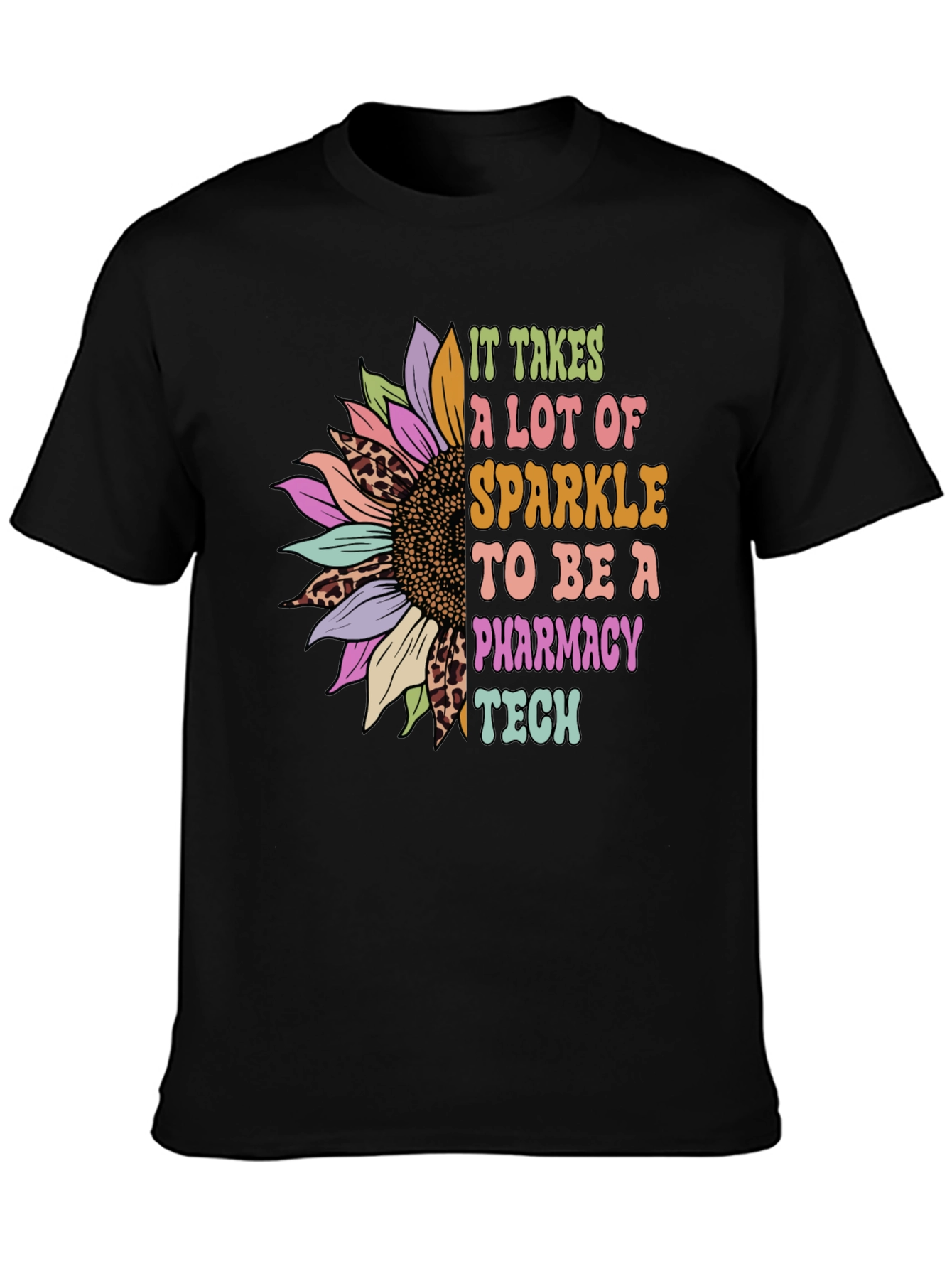 Pharmacy Tech Sunflower Graphic T-Shirt