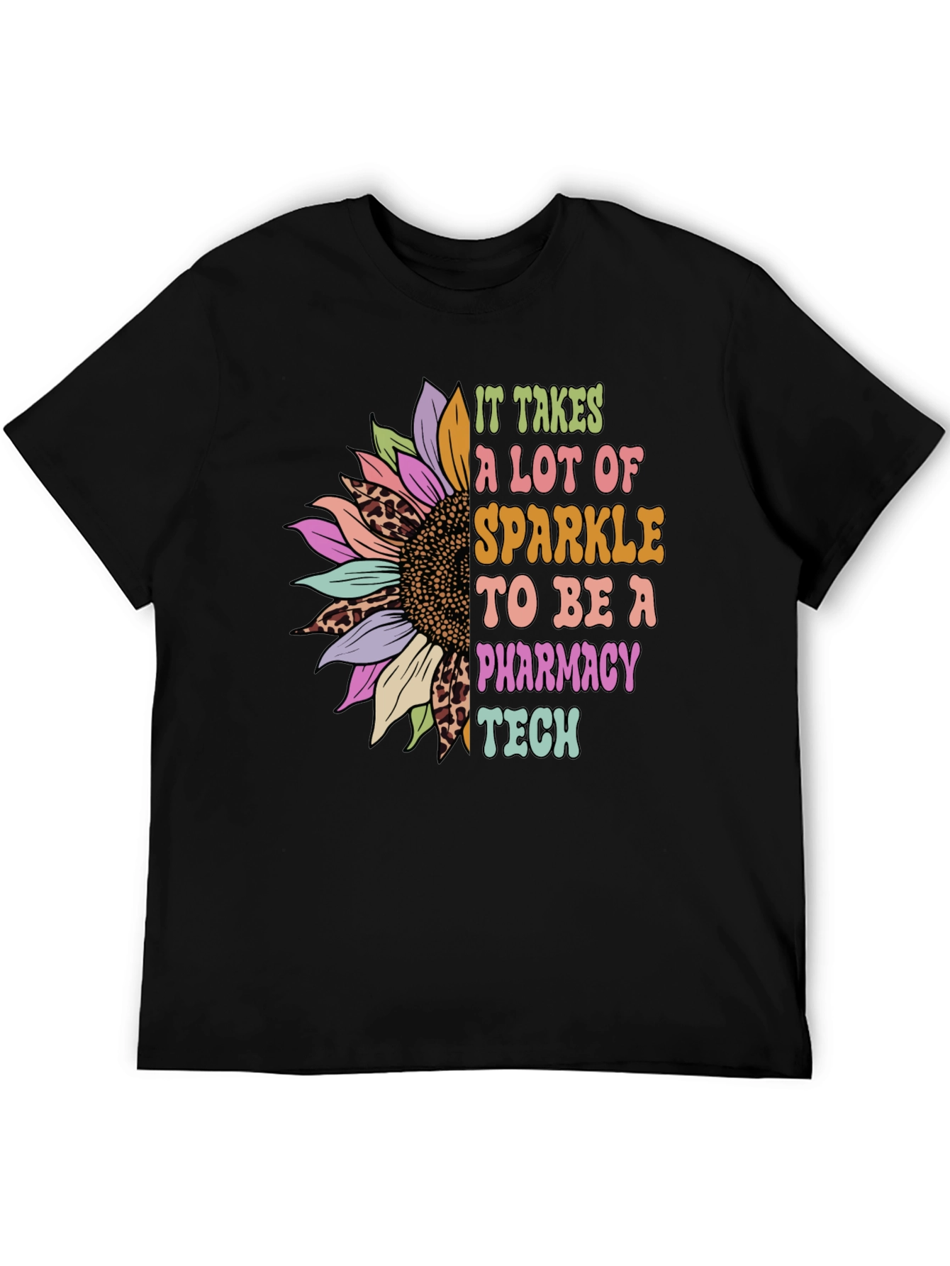 Pharmacy Tech Sunflower Graphic T-Shirt