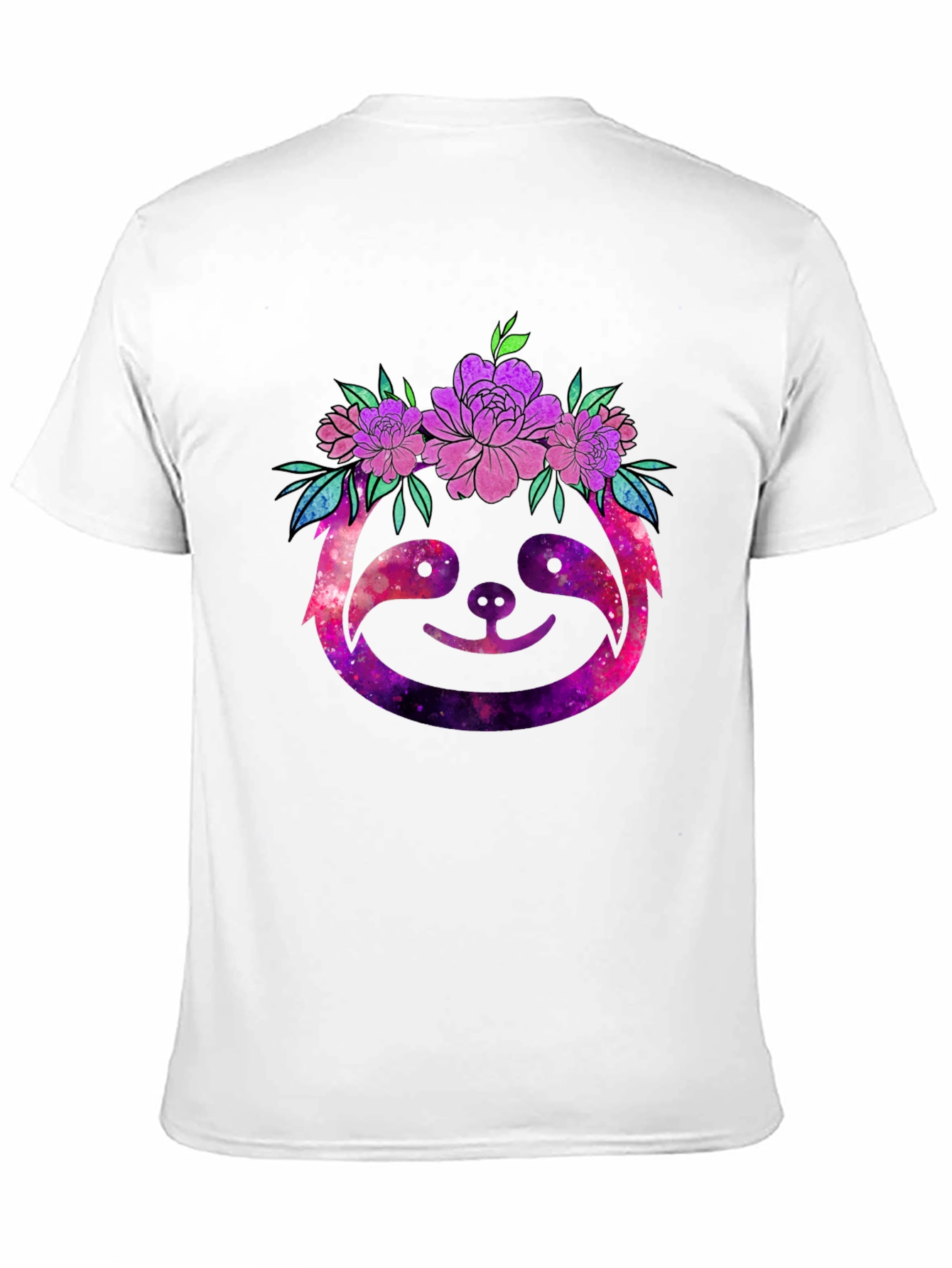 Galaxy Sloth Floral Crown Graphic Tee