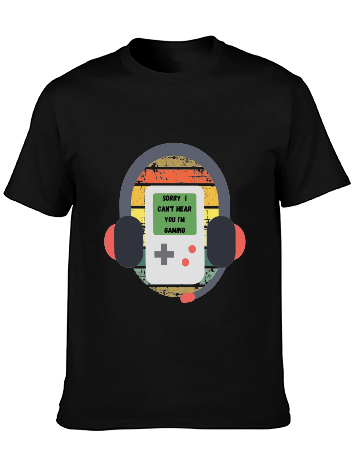 Sorry Gaming T-Shirt Gamer Headphones Retro Style Tee