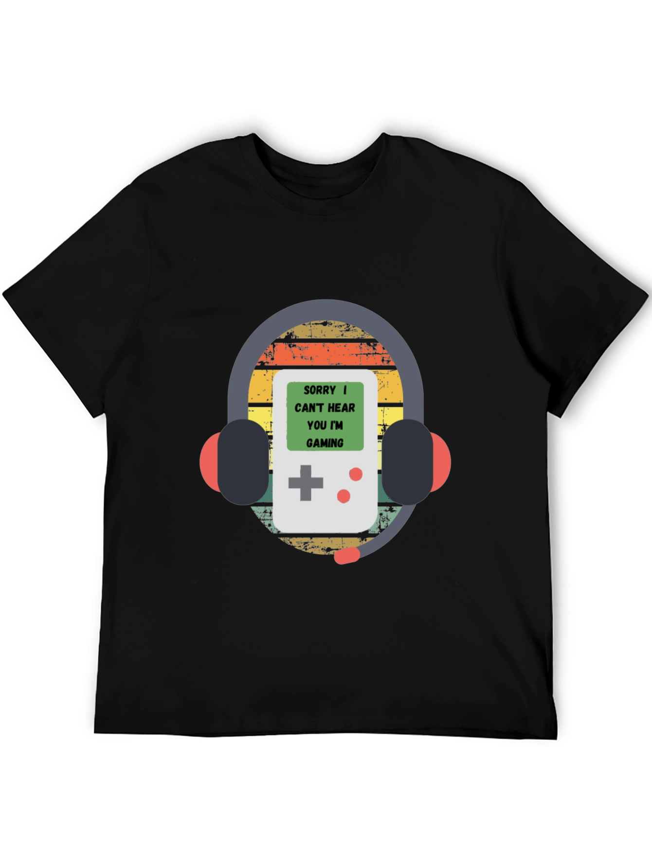 Sorry Gaming T-Shirt Gamer Headphones Retro Style Tee