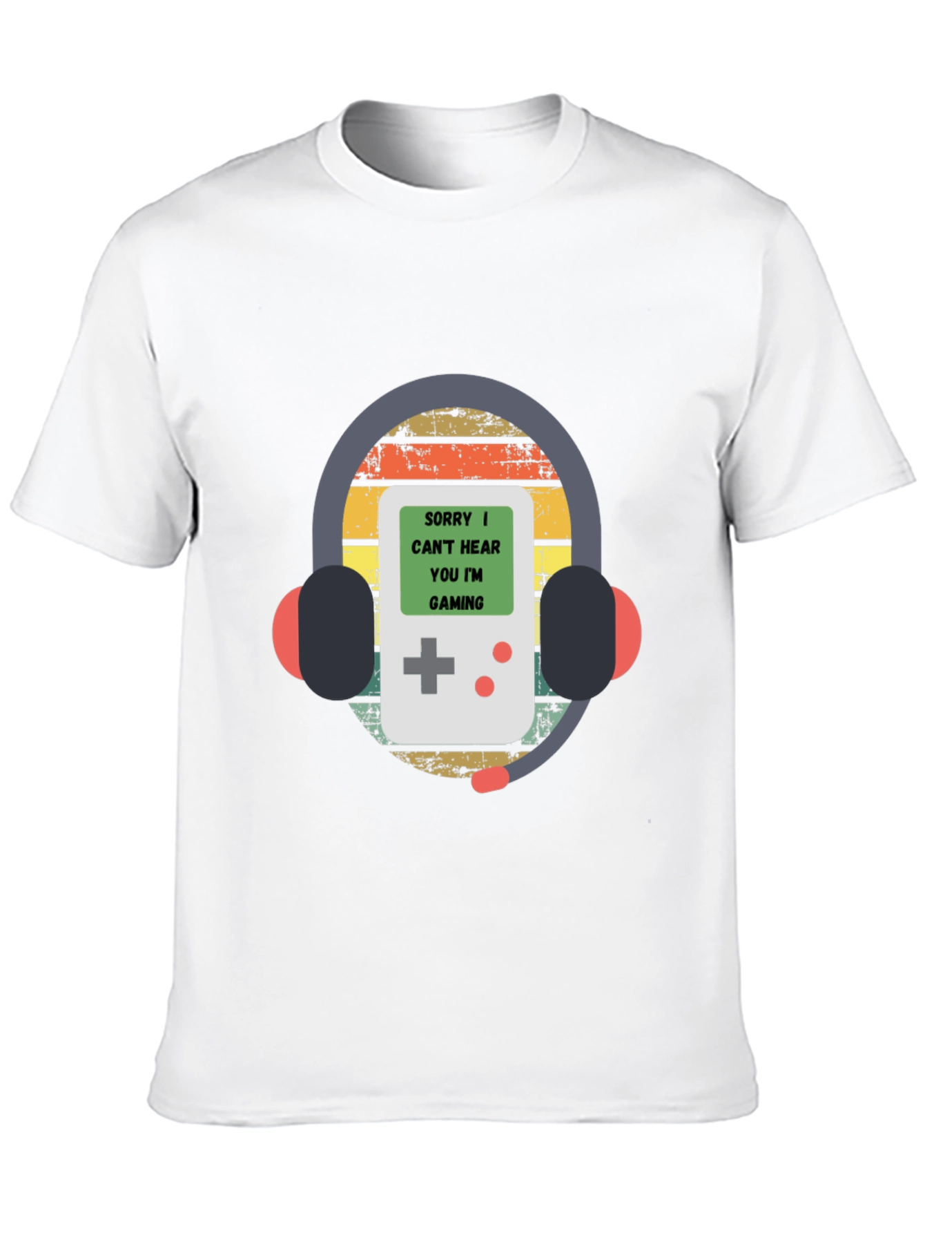 Sorry Gaming T-Shirt Gamer Headphones Retro Style Tee