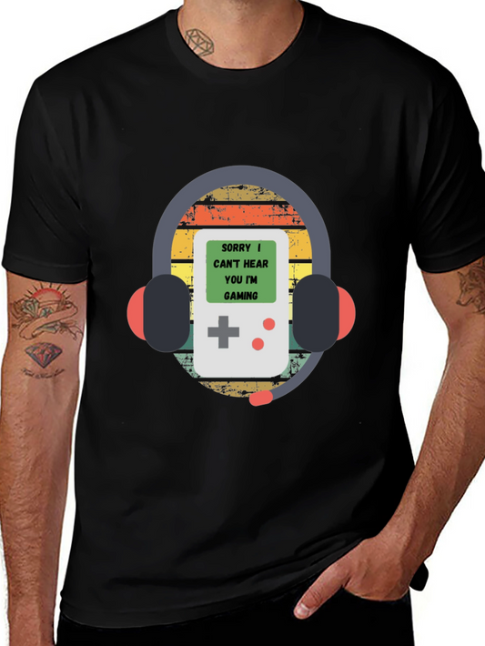 Sorry Gaming T-Shirt Gamer Headphones Retro Style Tee