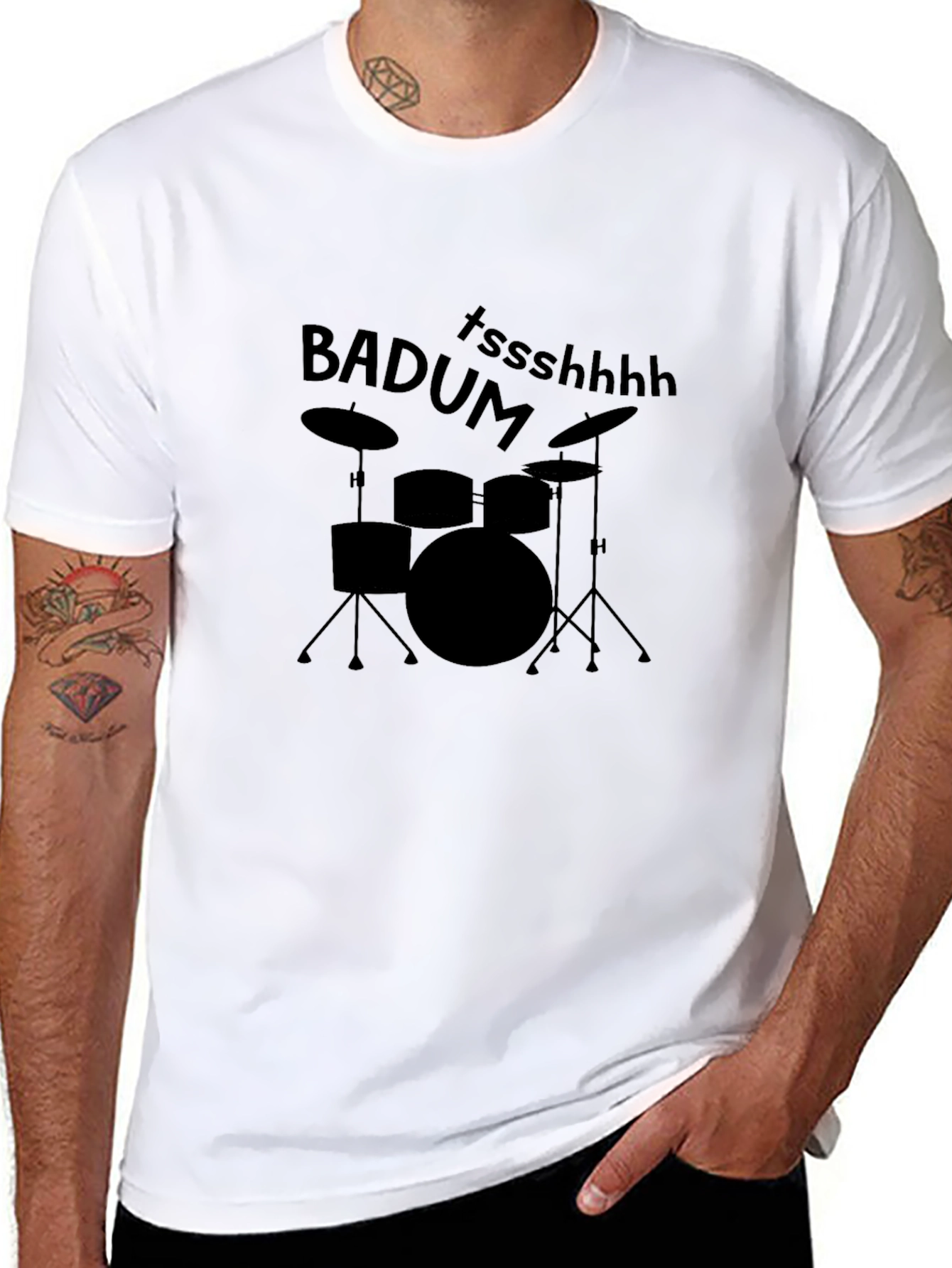 Drum Set Pun T-Shirt - Badum Tssshhhh