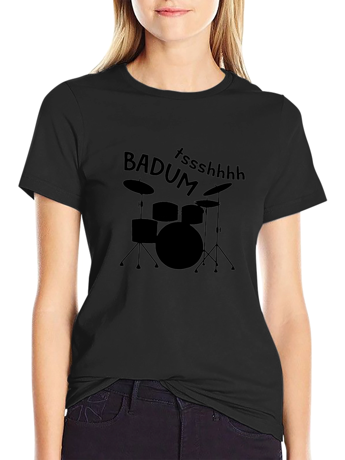 Drum Set Pun T-Shirt - Badum Tssshhhh