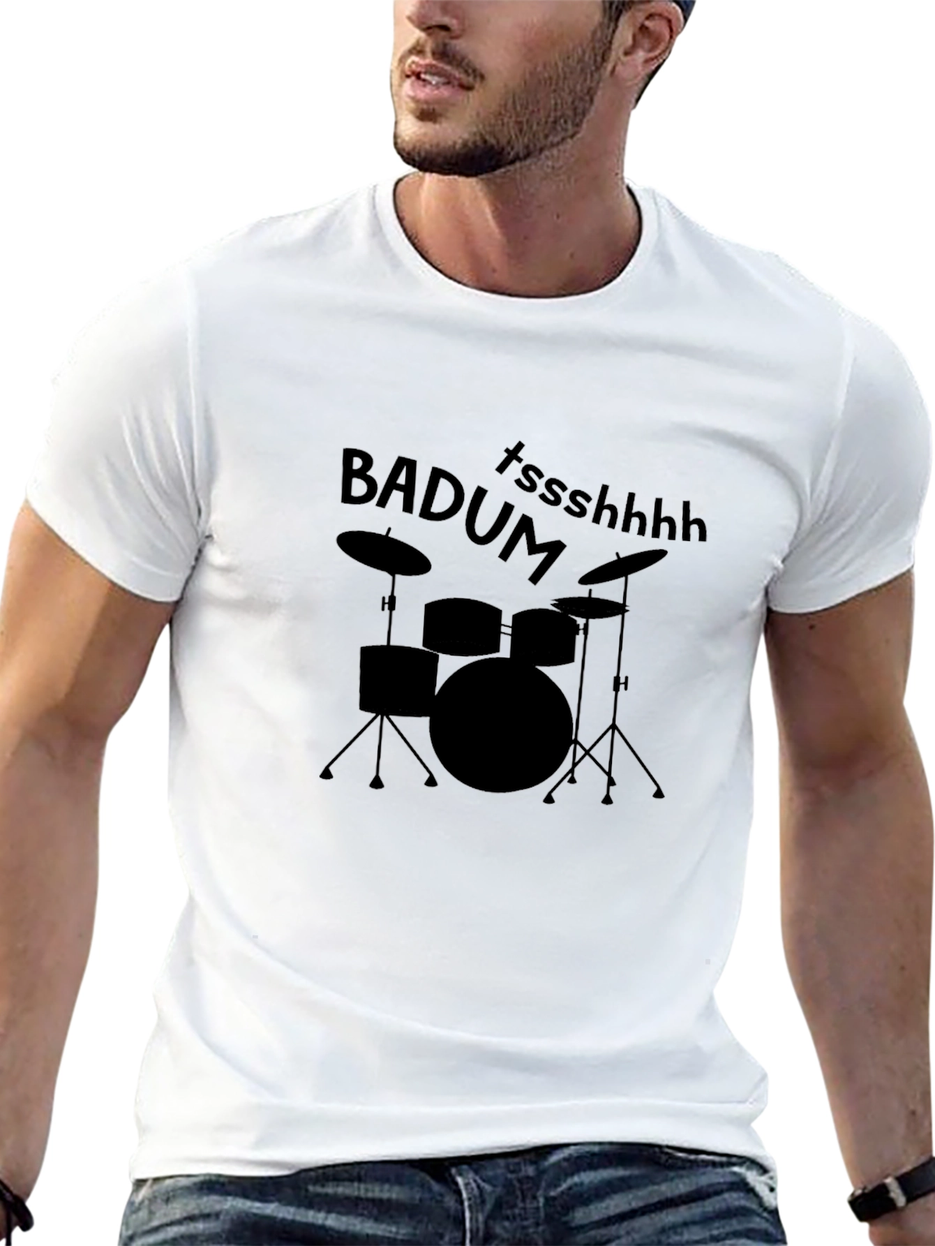 Drum Set Pun T-Shirt - Badum Tssshhhh