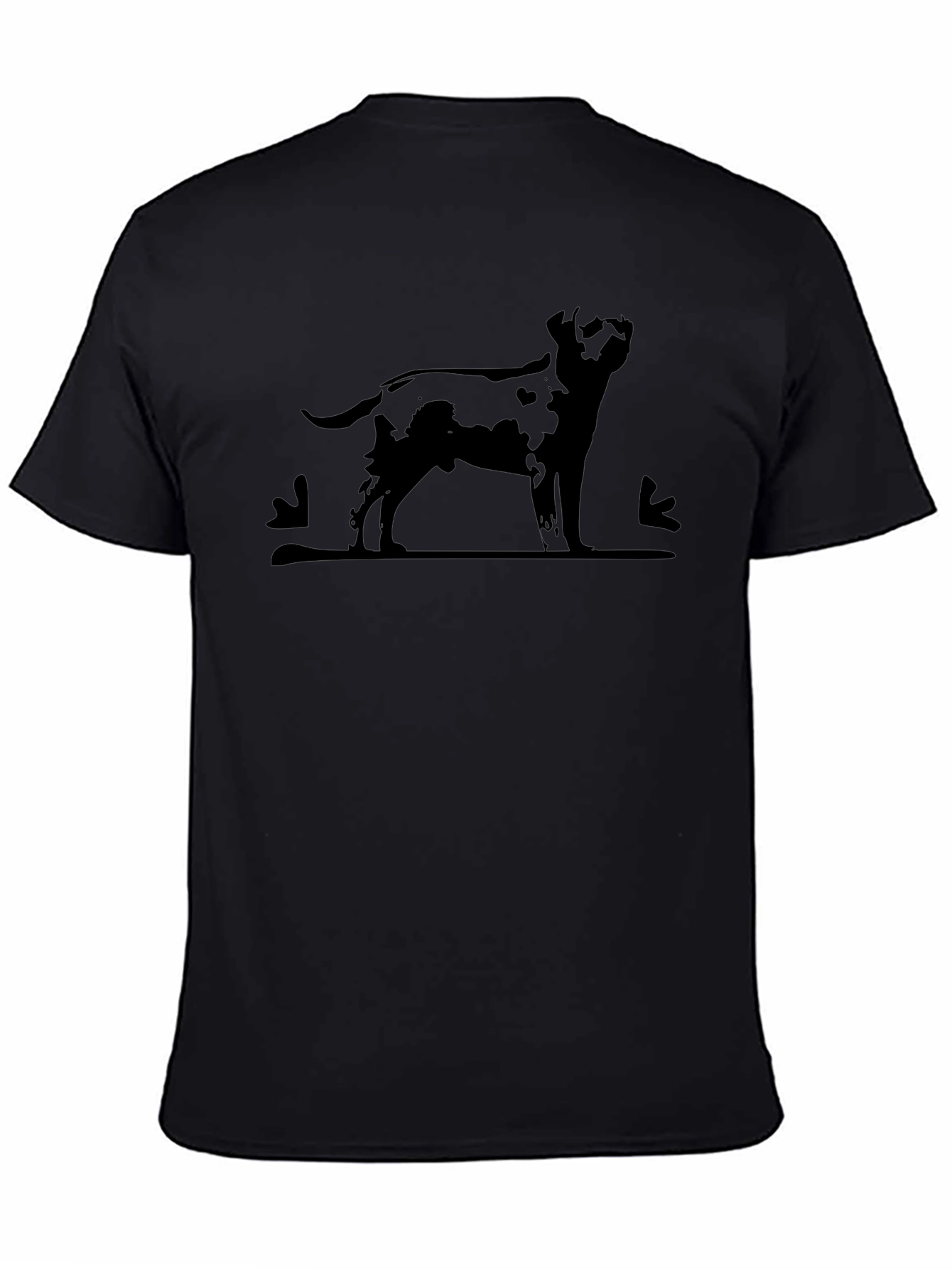 Mens Black T-Shirt - Dog Silhouette Print