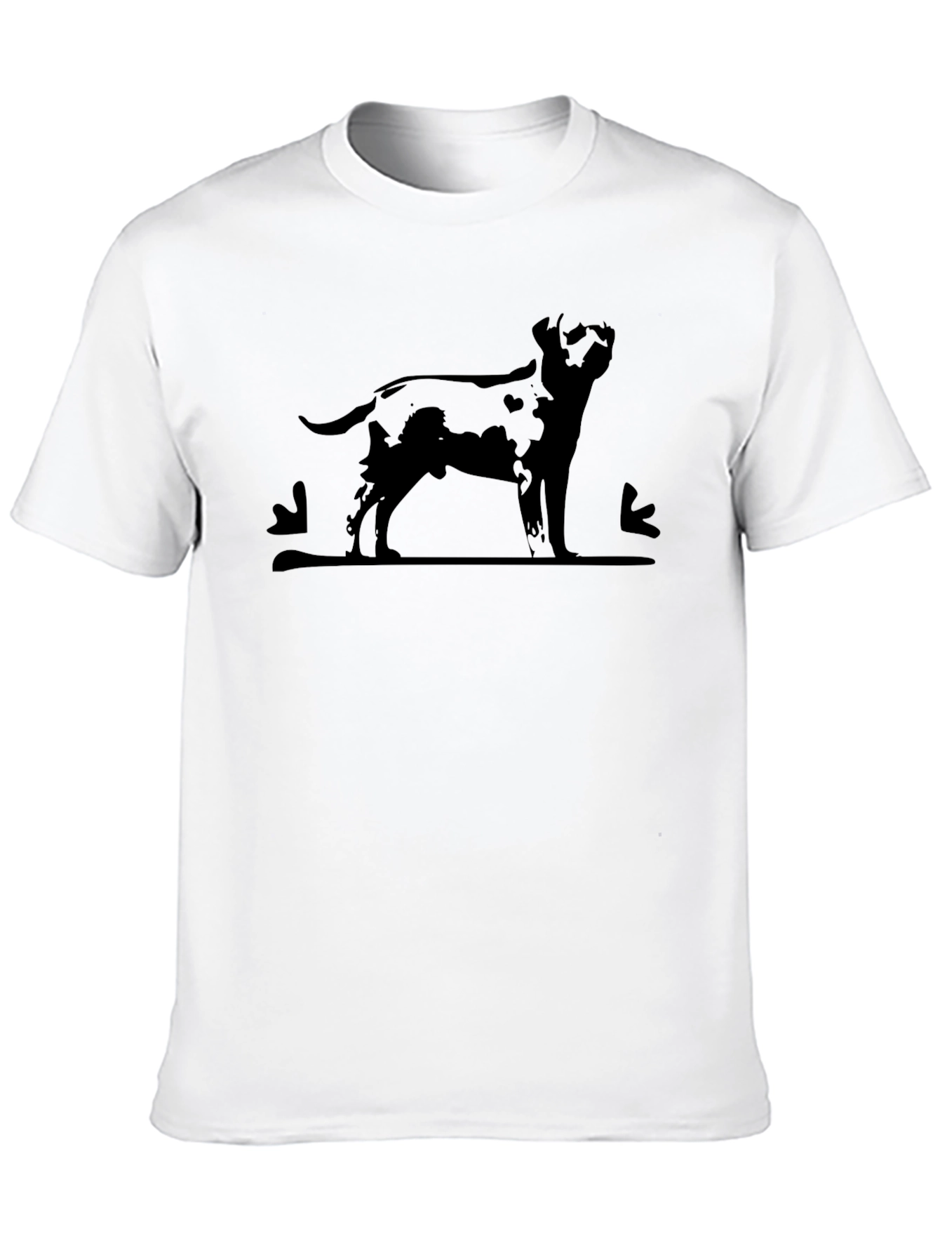 Mens Black T-Shirt - Dog Silhouette Print