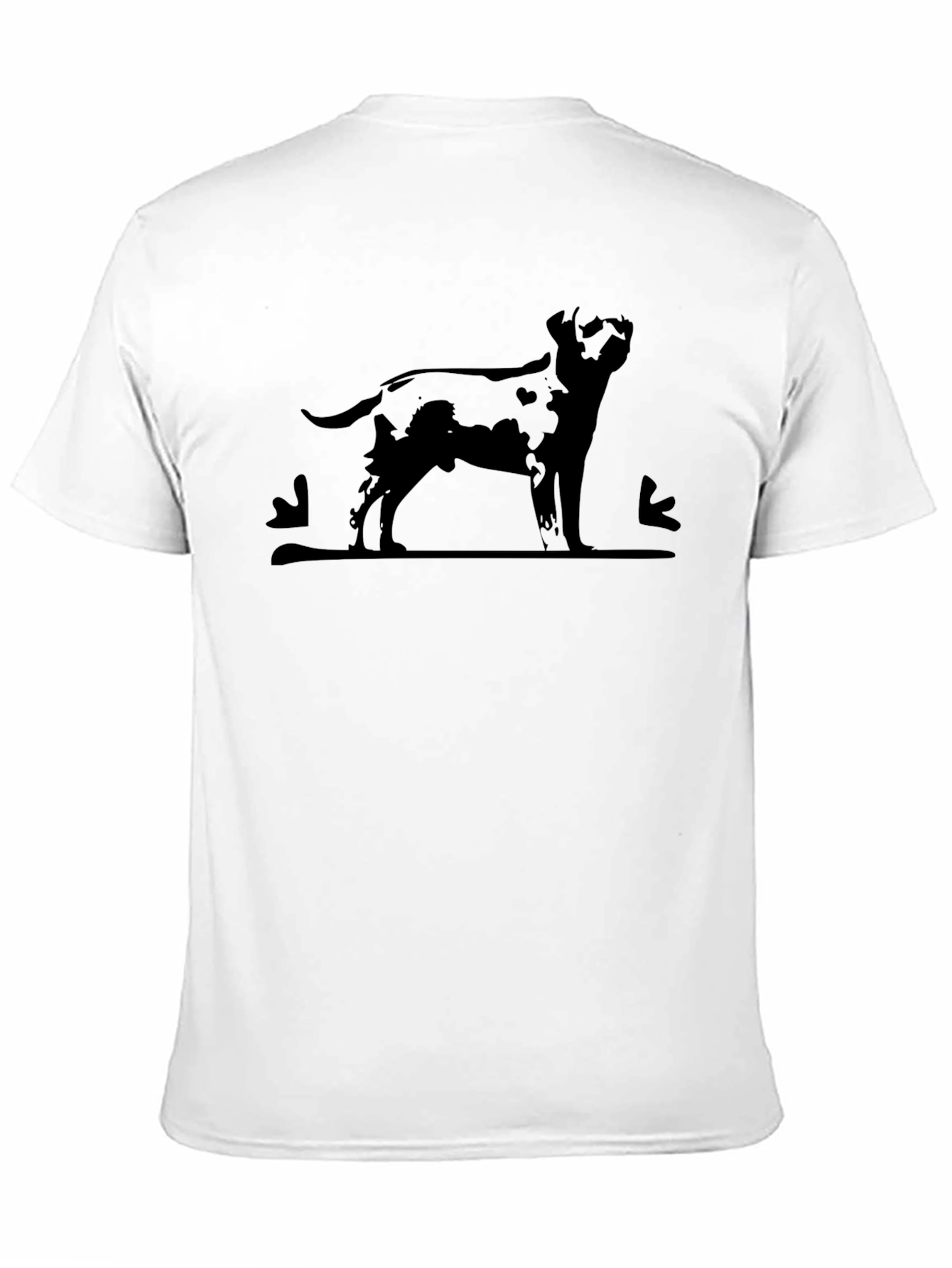 Mens Black T-Shirt - Dog Silhouette Print