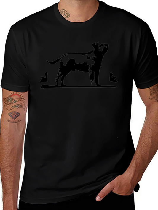Mens Black T-Shirt - Dog Silhouette Print