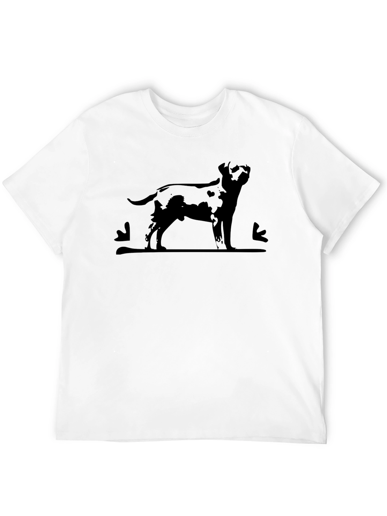 Mens Black T-Shirt - Dog Silhouette Print