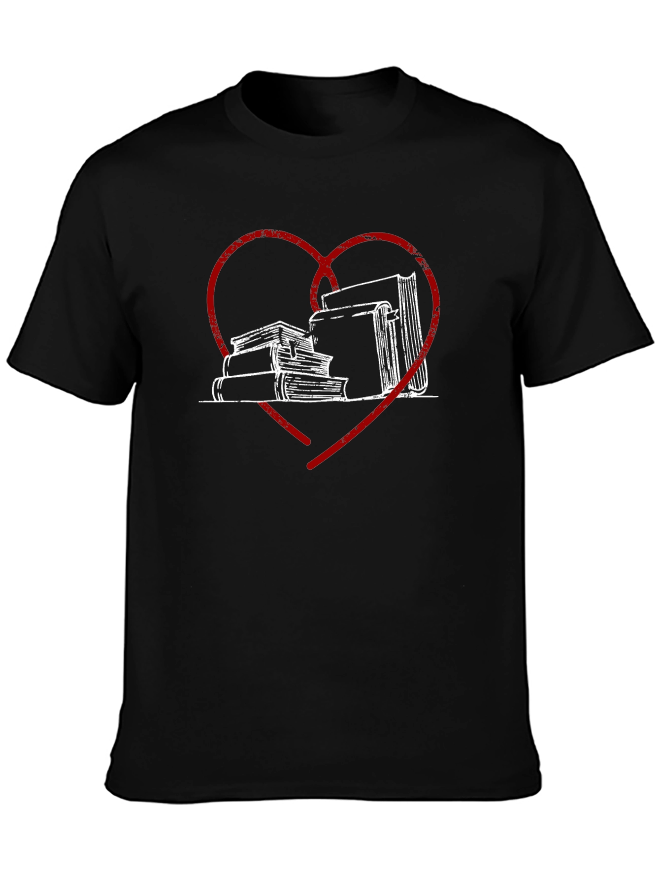 Book Lover Tee - Heart & Stack Design