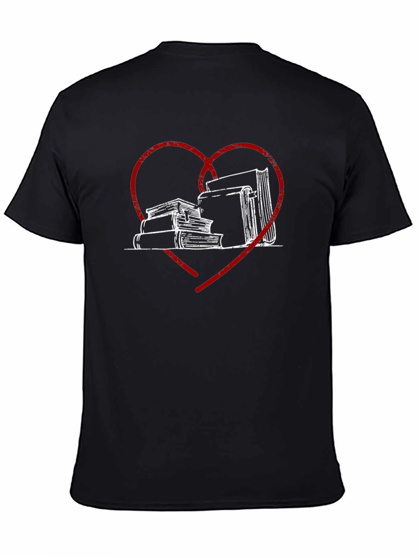 Book Lover Tee - Heart & Stack Design