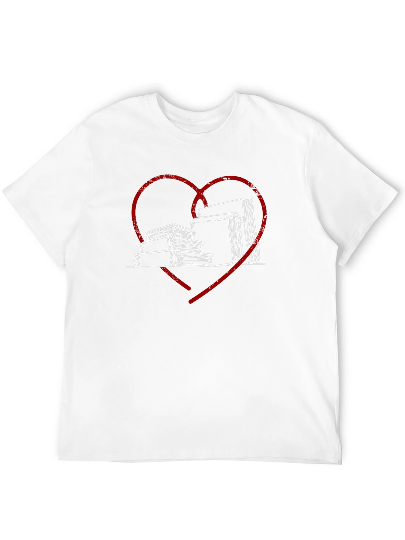 Book Lover Tee - Heart & Stack Design