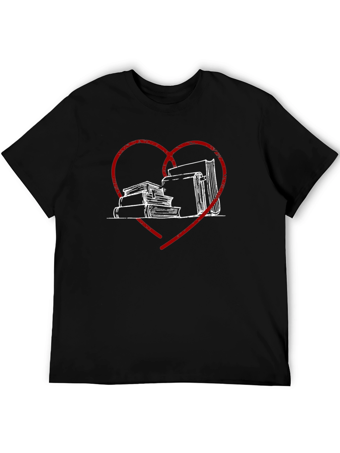 Book Lover Tee - Heart & Stack Design