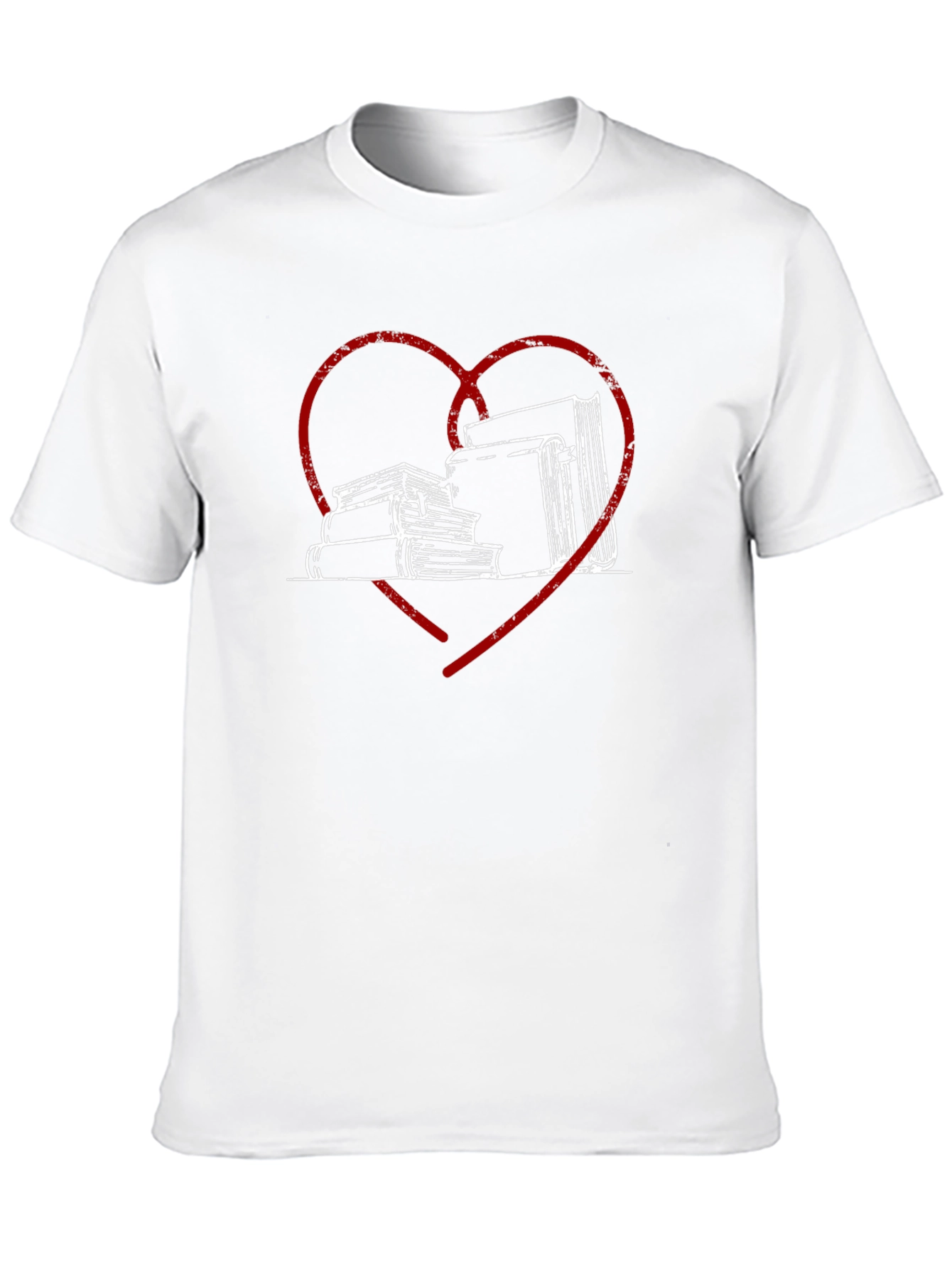 Book Lover Tee - Heart & Stack Design