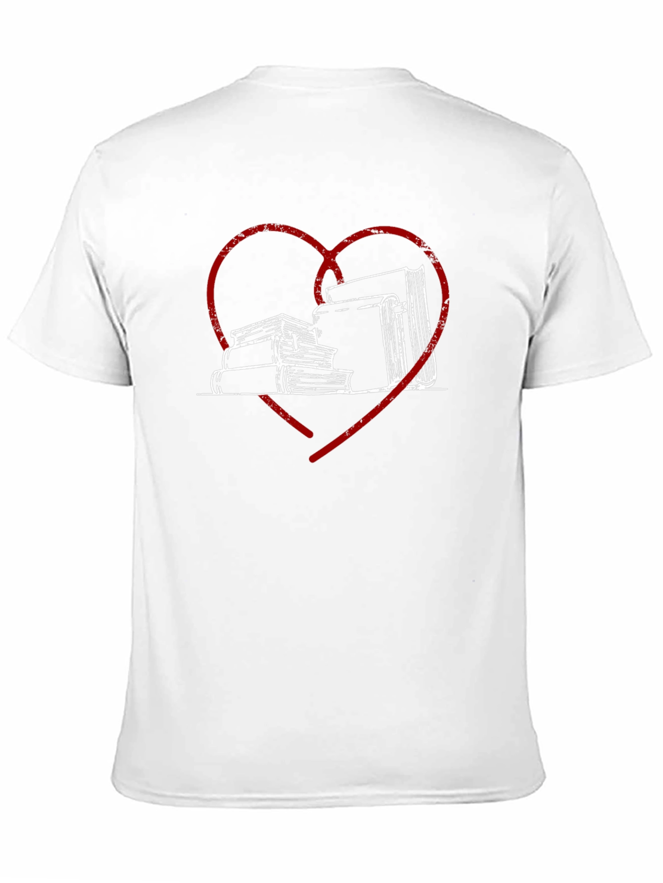 Book Lover Tee - Heart & Stack Design