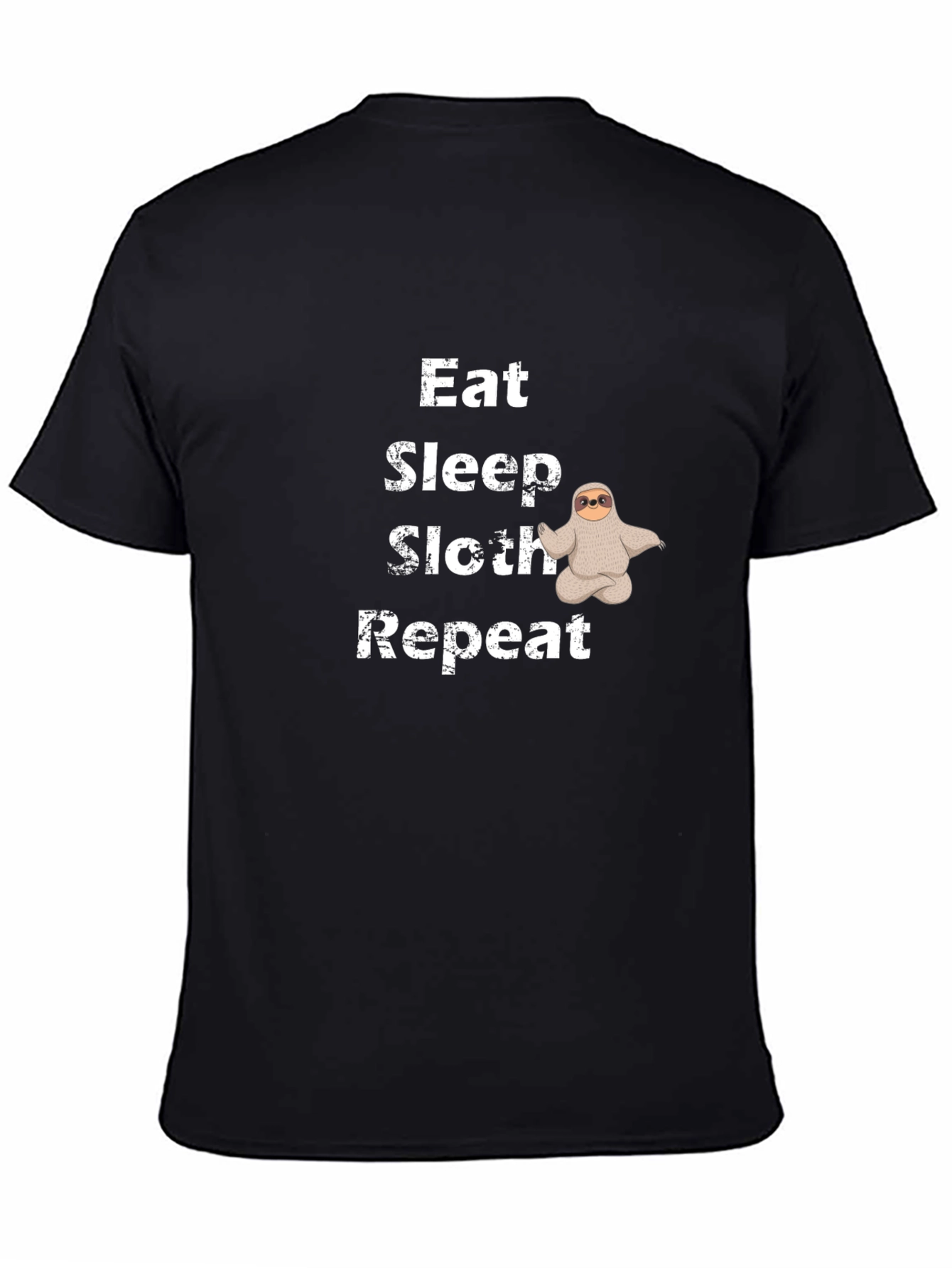 Eat Sleep Sloth Repeat Black T-Shirt