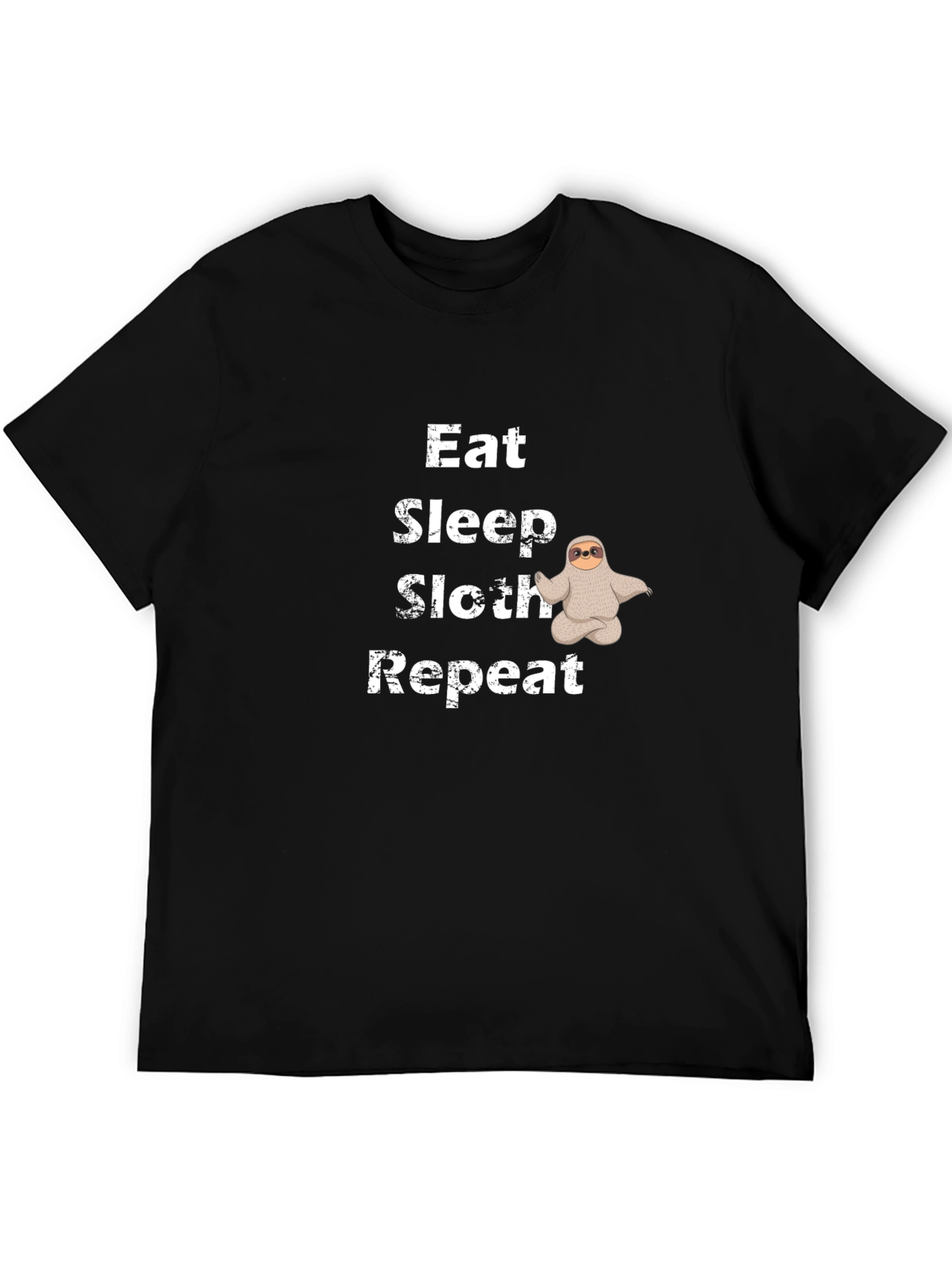 Eat Sleep Sloth Repeat Black T-Shirt