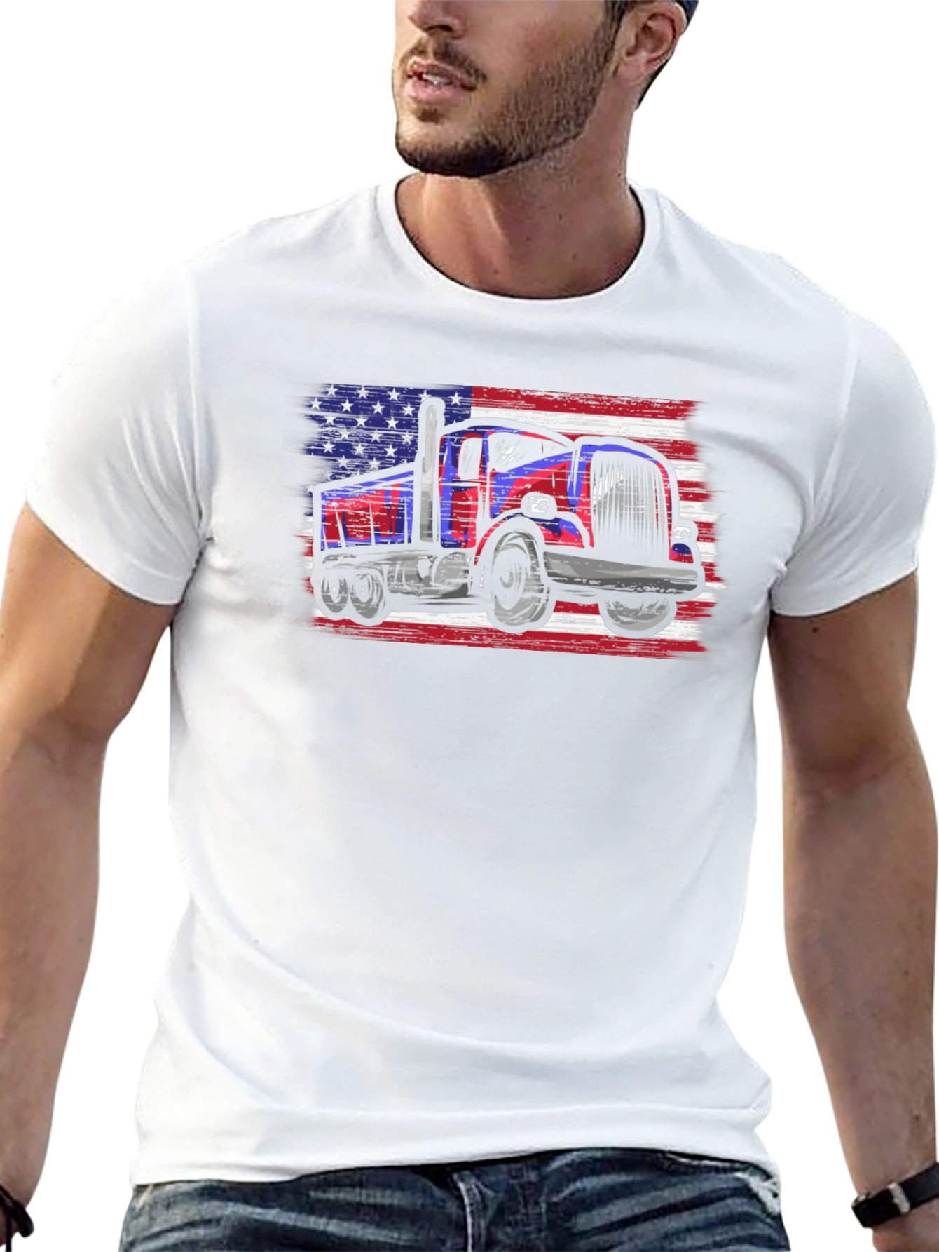 USA Truck Patriotic Graphic T-Shirt