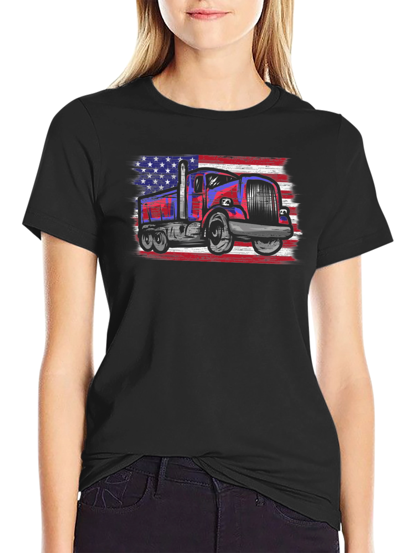 USA Truck Patriotic Graphic T-Shirt