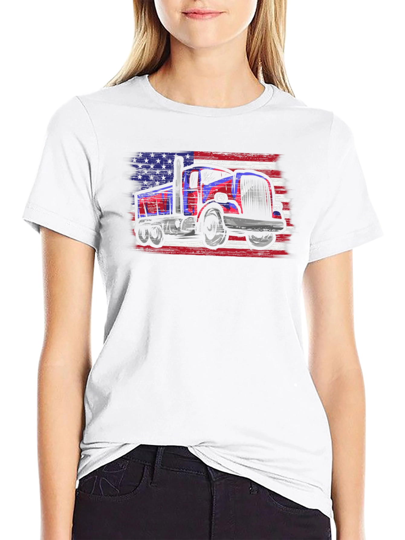 USA Truck Patriotic Graphic T-Shirt