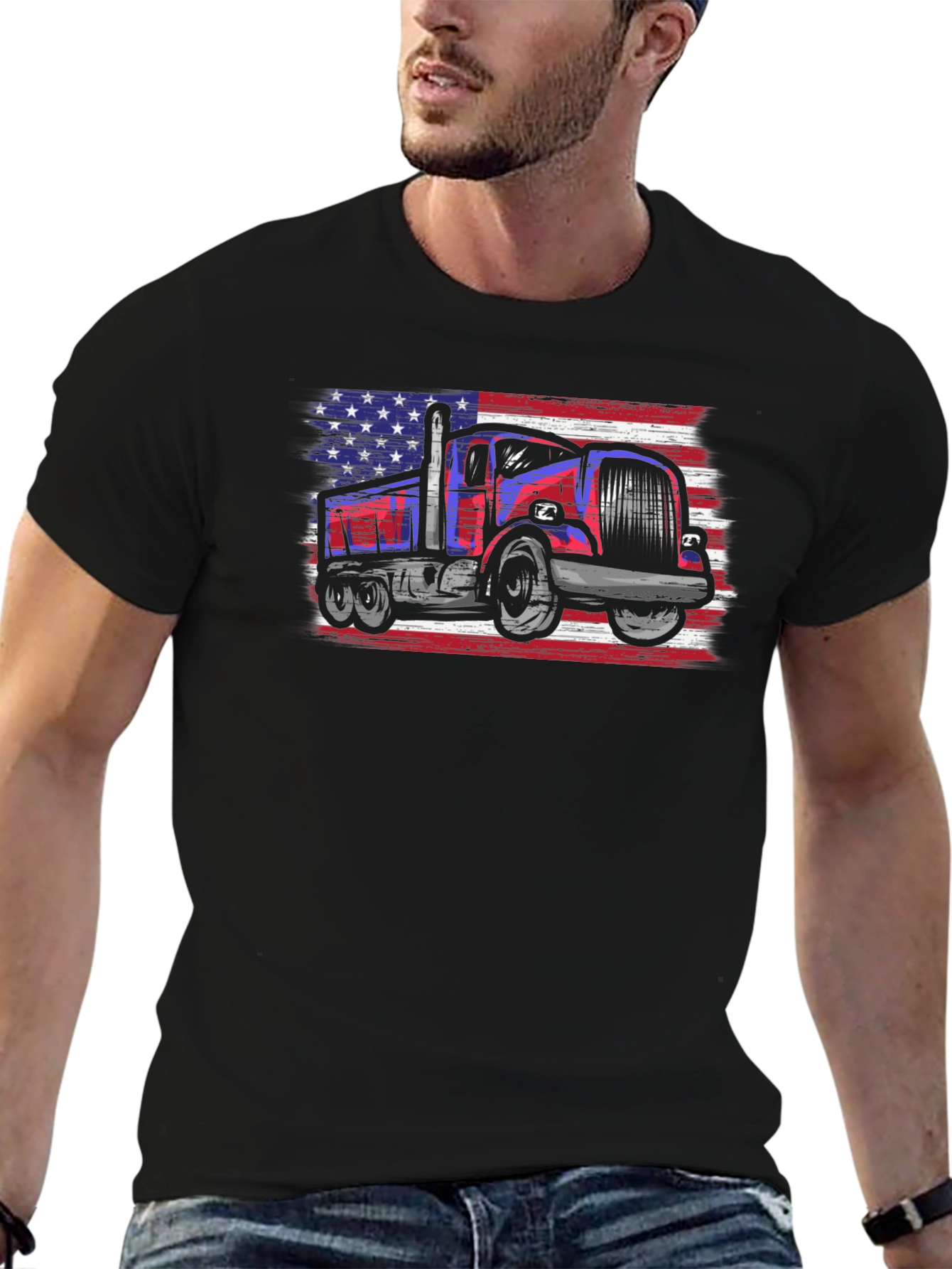 USA Truck Patriotic Graphic T-Shirt